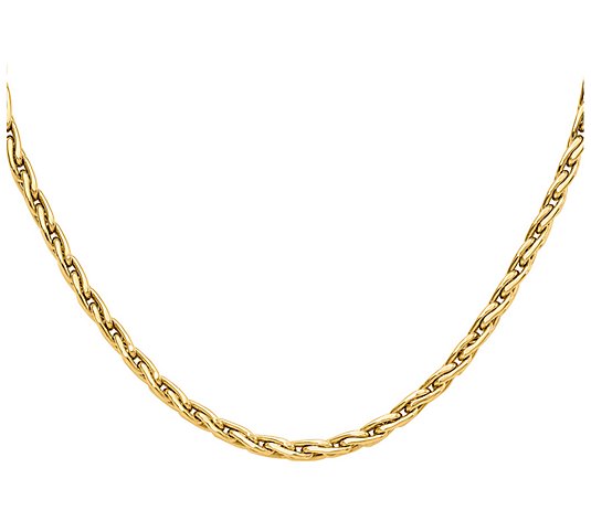 14K Gold Oval Twisted 17" Link Necklace, 17.2g