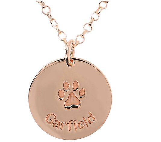 Veronese 18K-Clad Personalized Paw Print Pendant with Chain