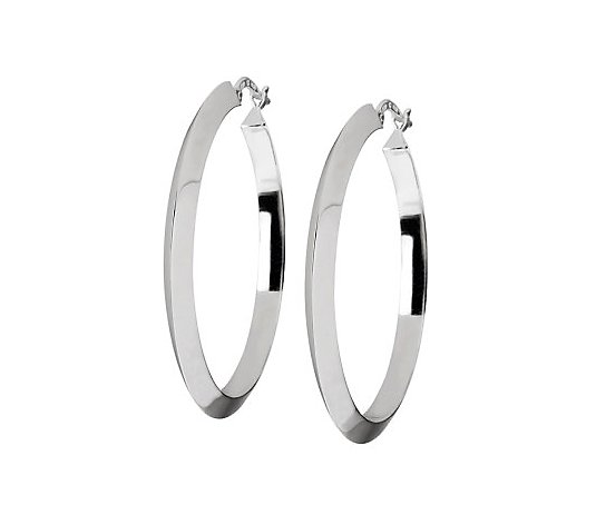 UltraFine Silver 2" Highly Polished Round HoopEarrings