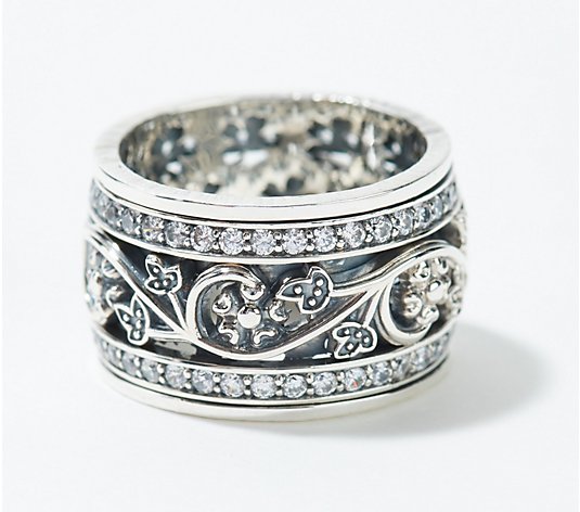 Or Paz Sterling Silver Crystal Spinner Ring