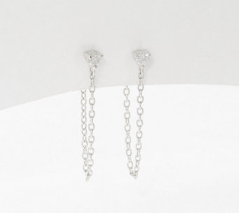 Accents by Affinity Sterling Silver Diamond Chain Earrings - J372417
