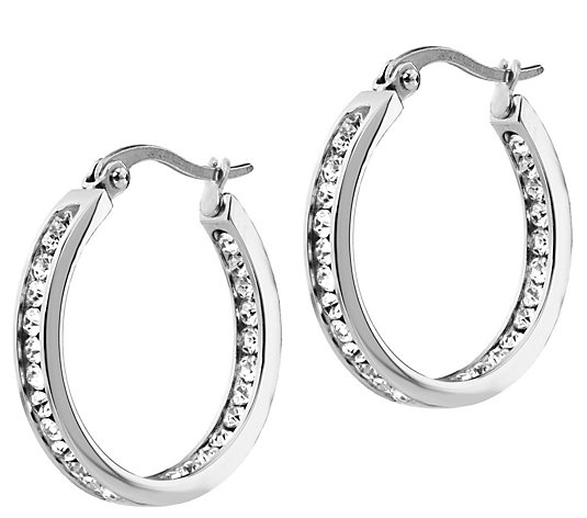 Steel by Design 1" Inside Out Hoop Earrings