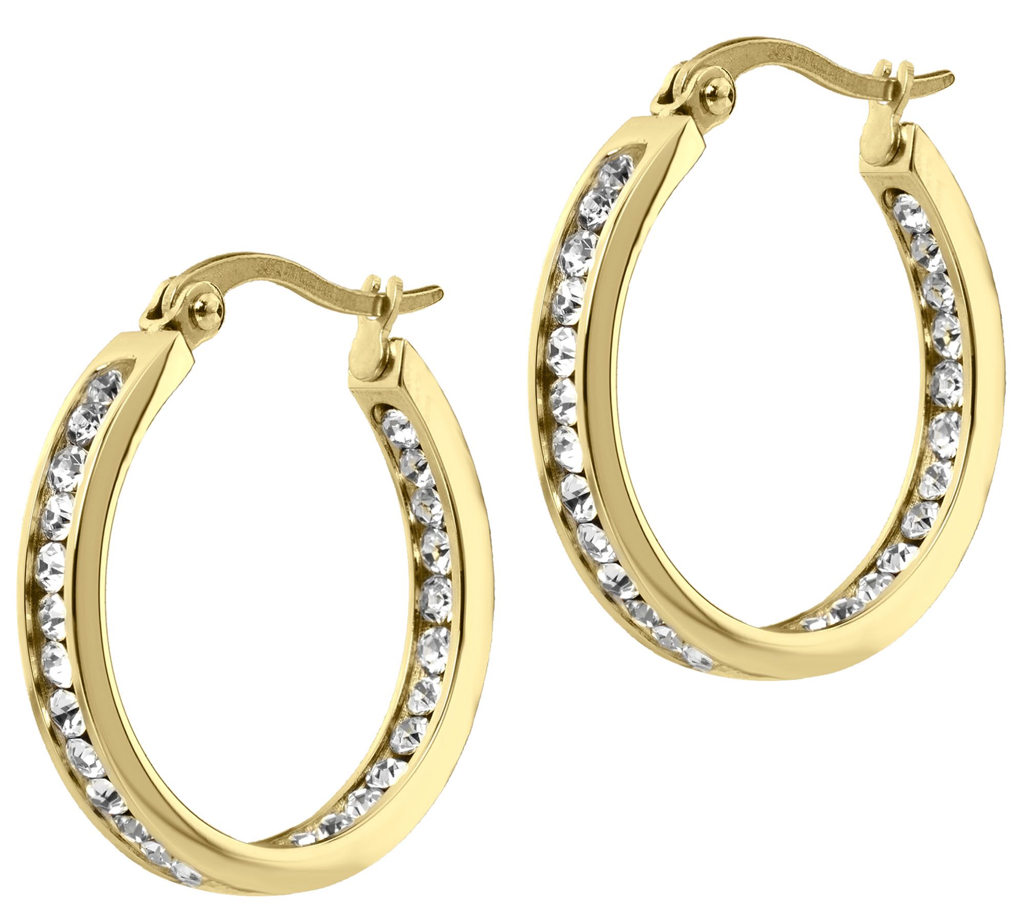 Steel by Design 1" Inside Out Hoop Earrings