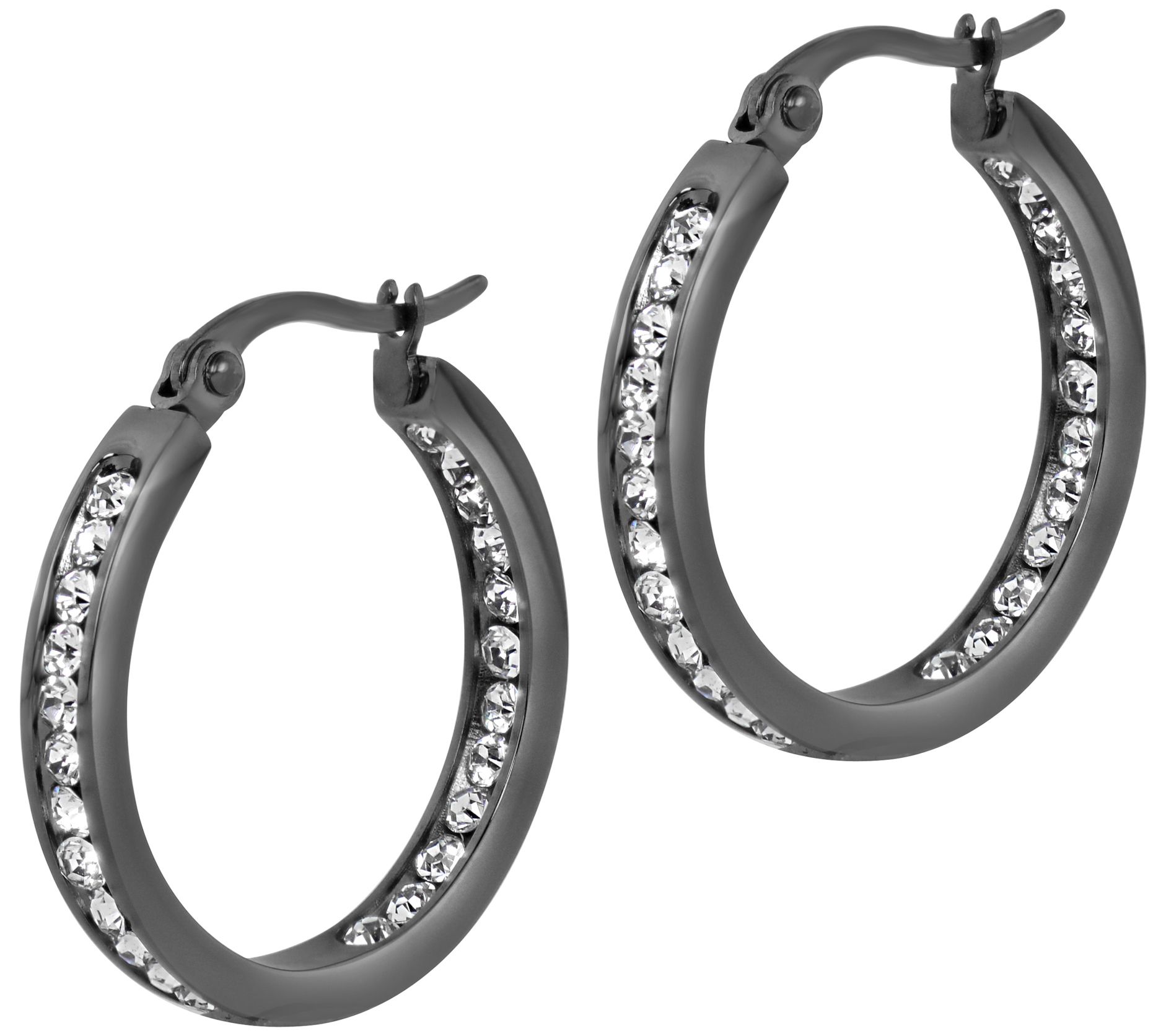 Steel by Design 1" Inside Out Hoop Earrings