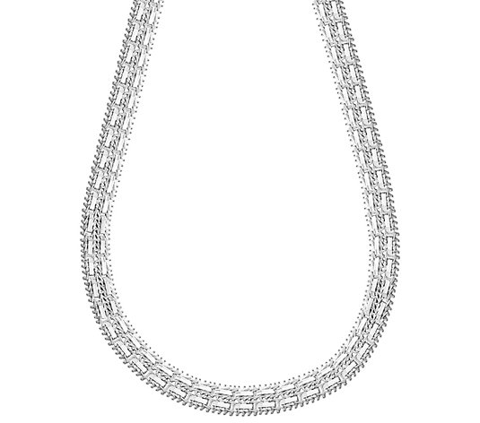 Imperial Silver 18" Double Row Mirror Sparkle Necklace, 38.8g