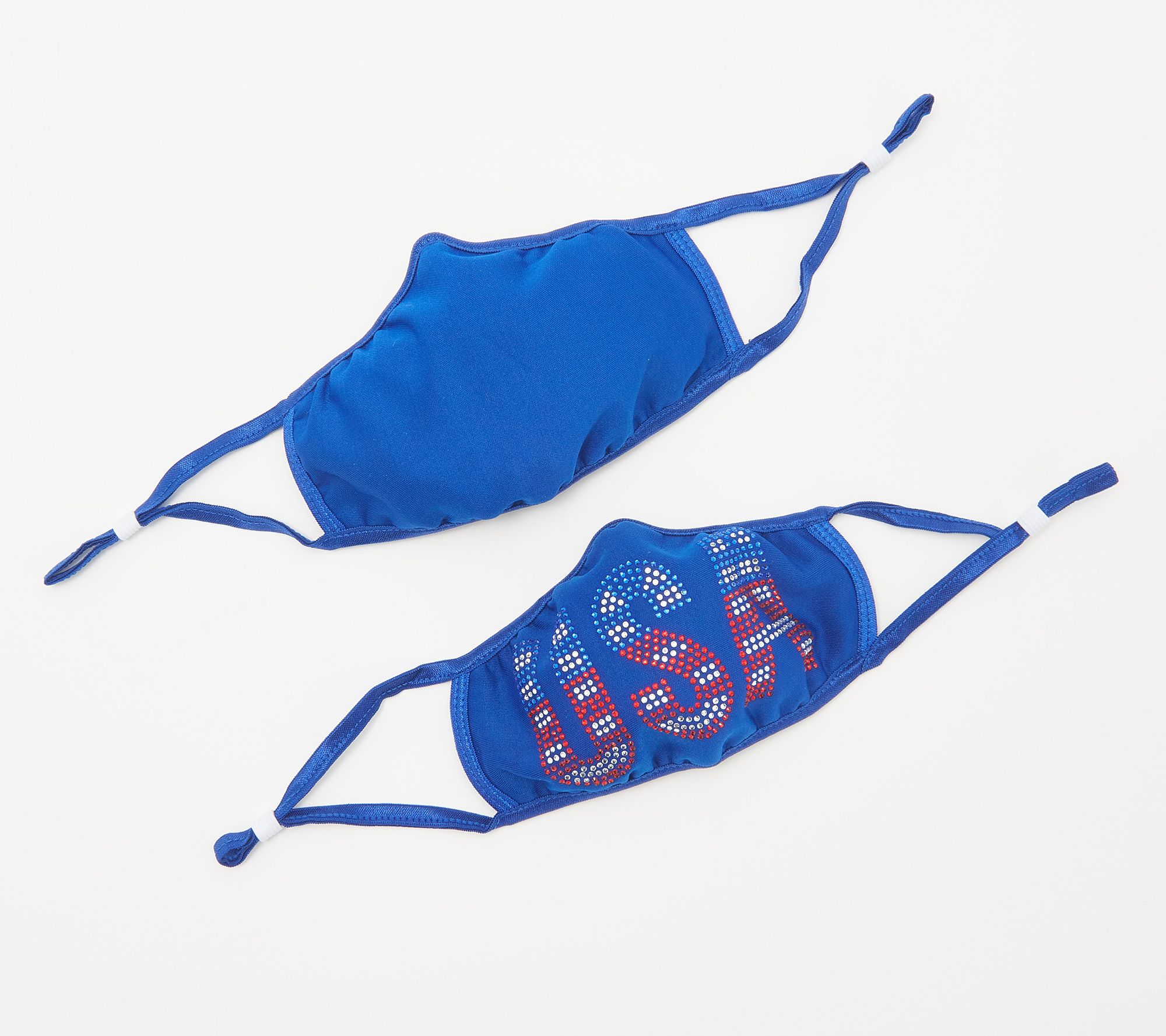Diamonique Set of 2 Sparkle & Solid Face Coverings
