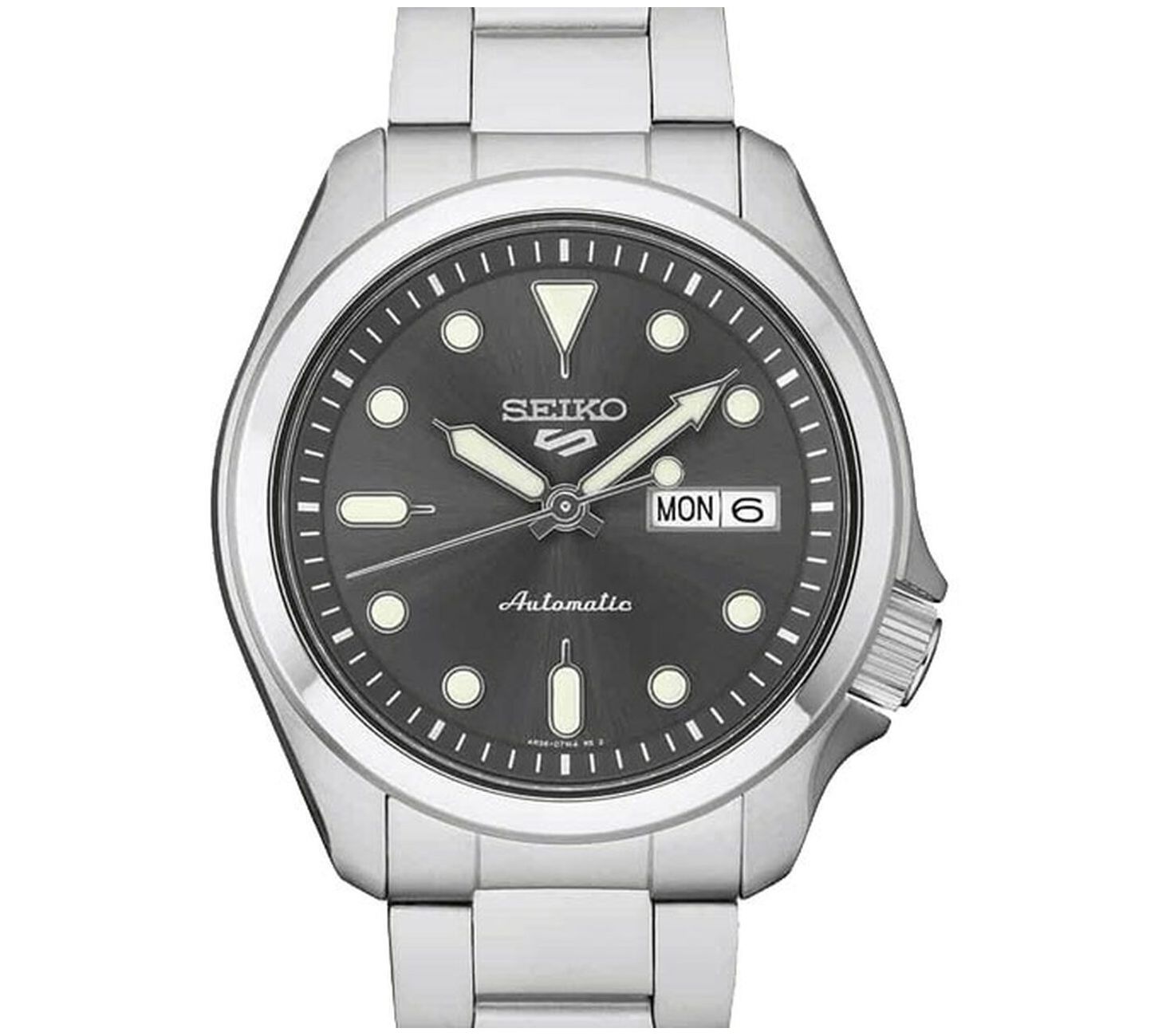 Seiko Men's Automatic Stainless Dark Gray D ial Watch