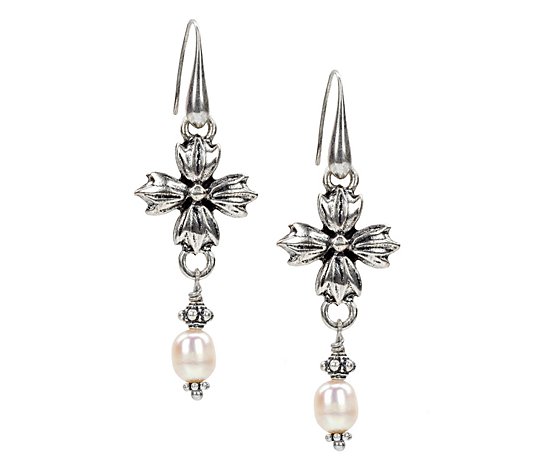 Patricia Nash Floret with Pearl Earrings
