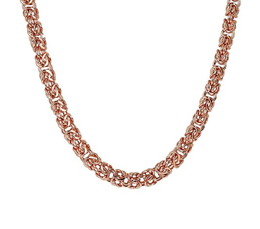 Bronzo Italia 18" Diamond Cut Byzantine Necklace