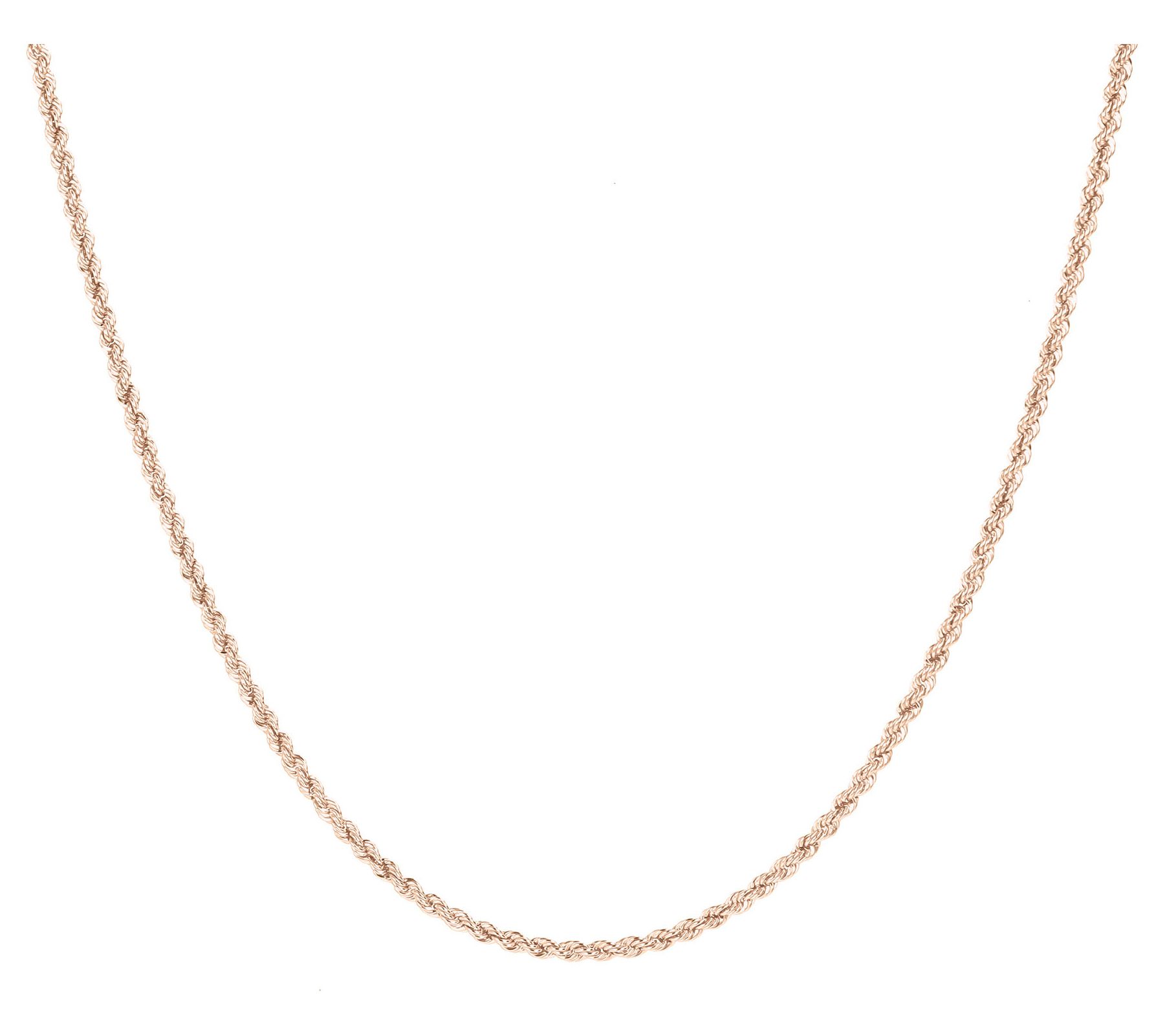 Italian Silver 20" Diamond Cut Rope Chain Necklace, 18K Clad
