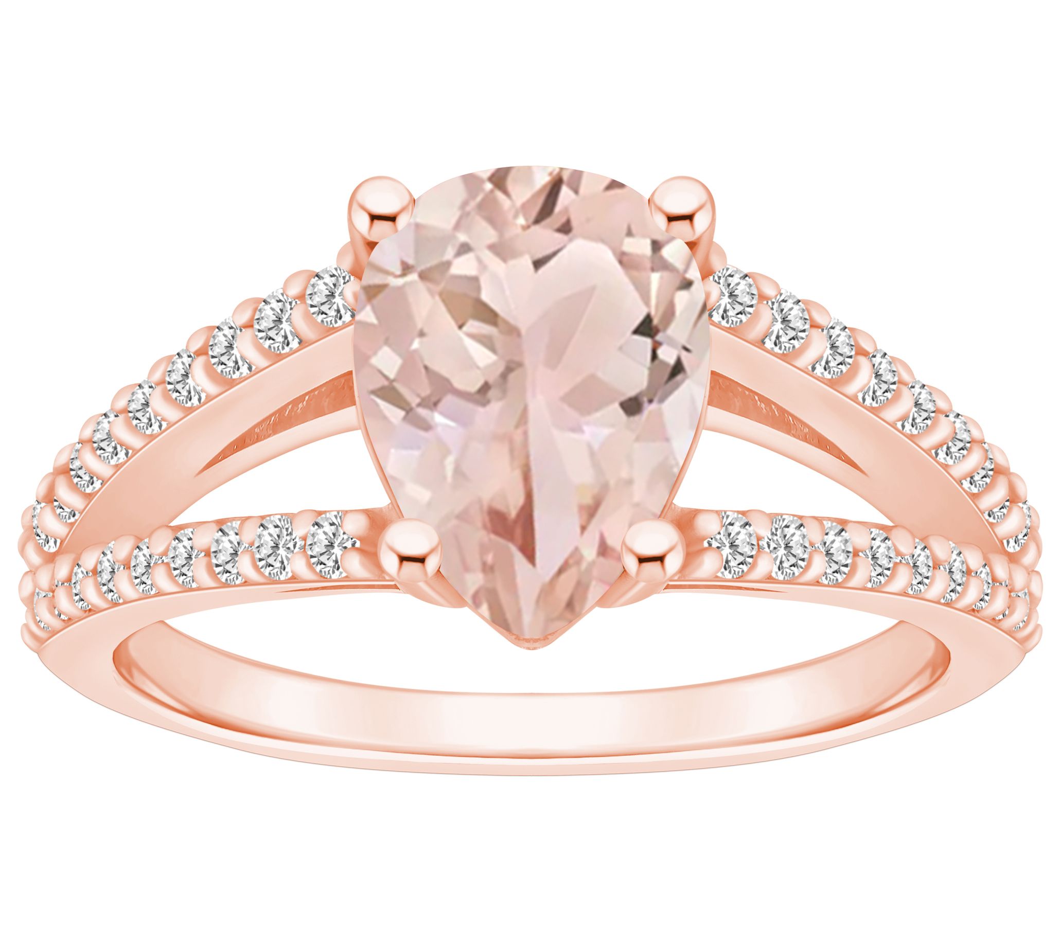 Affinity Gems Morganite & 0.30 cttw Diamond Ring, 14K Gold