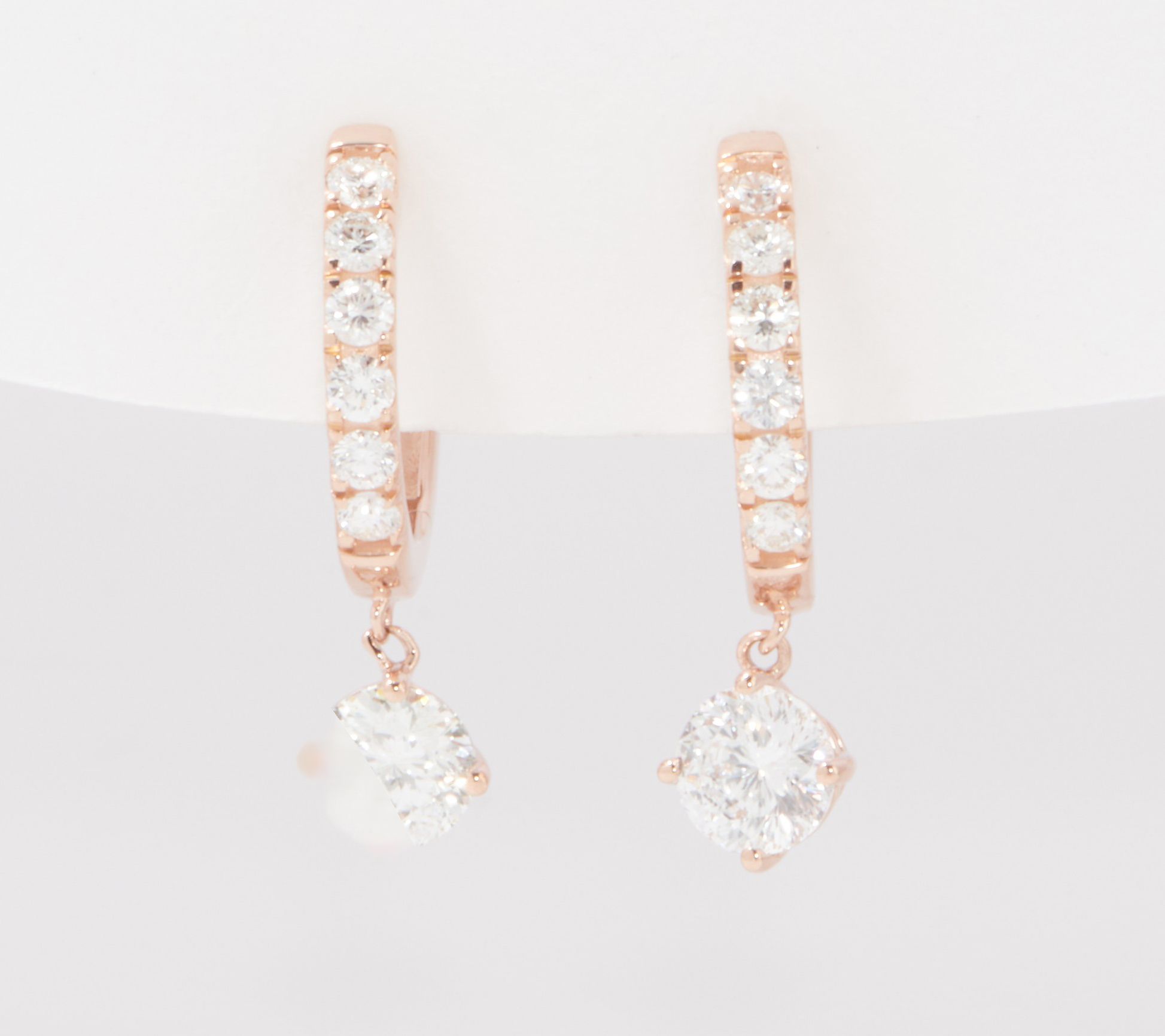 "As Is" Affinity Diamonds Drop Earrings with 145 Facets, 14K