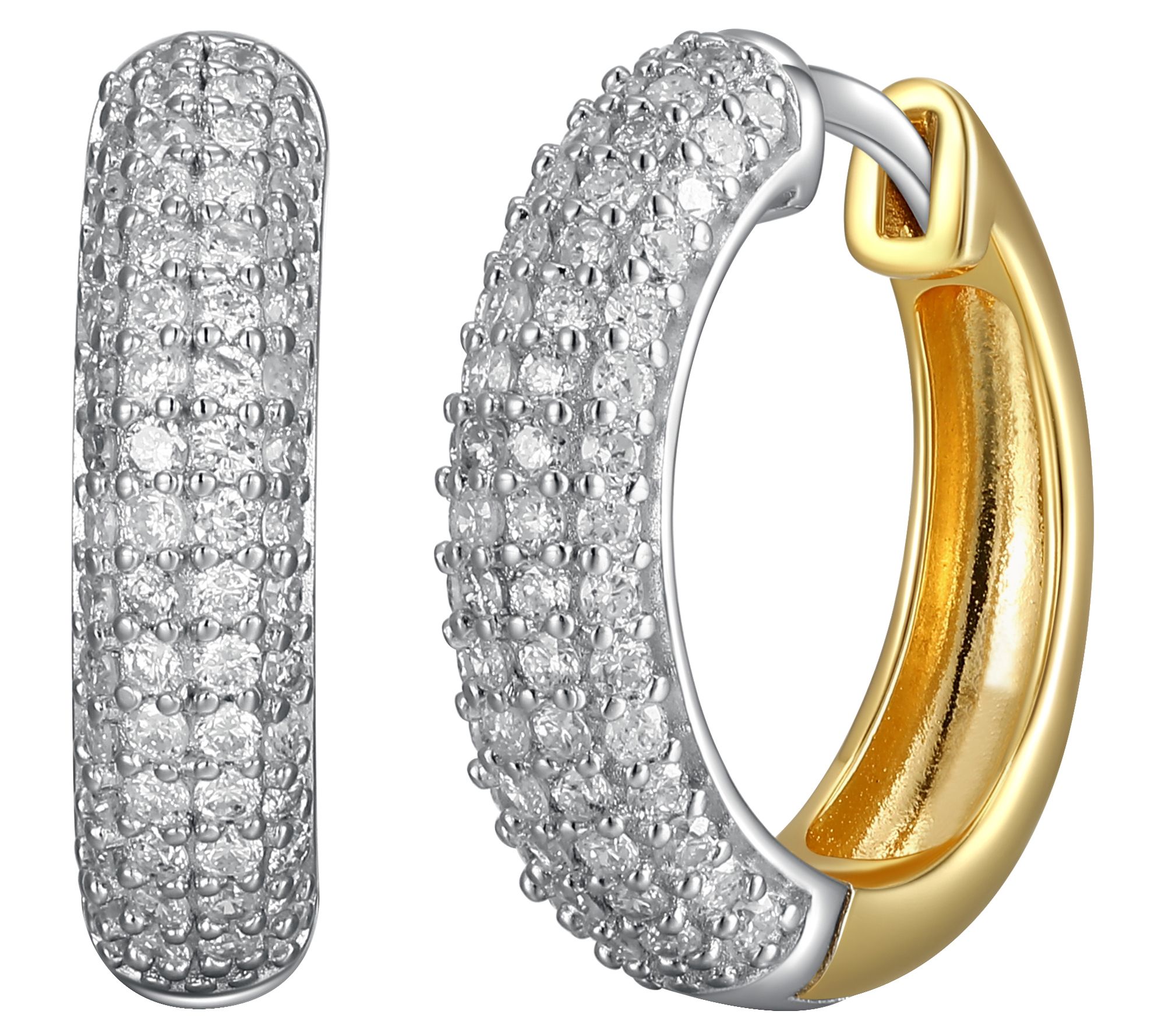 LuxLab Diamonds 1.00 cttw Lab Grown Hoop Earri ngs, 18K Plated