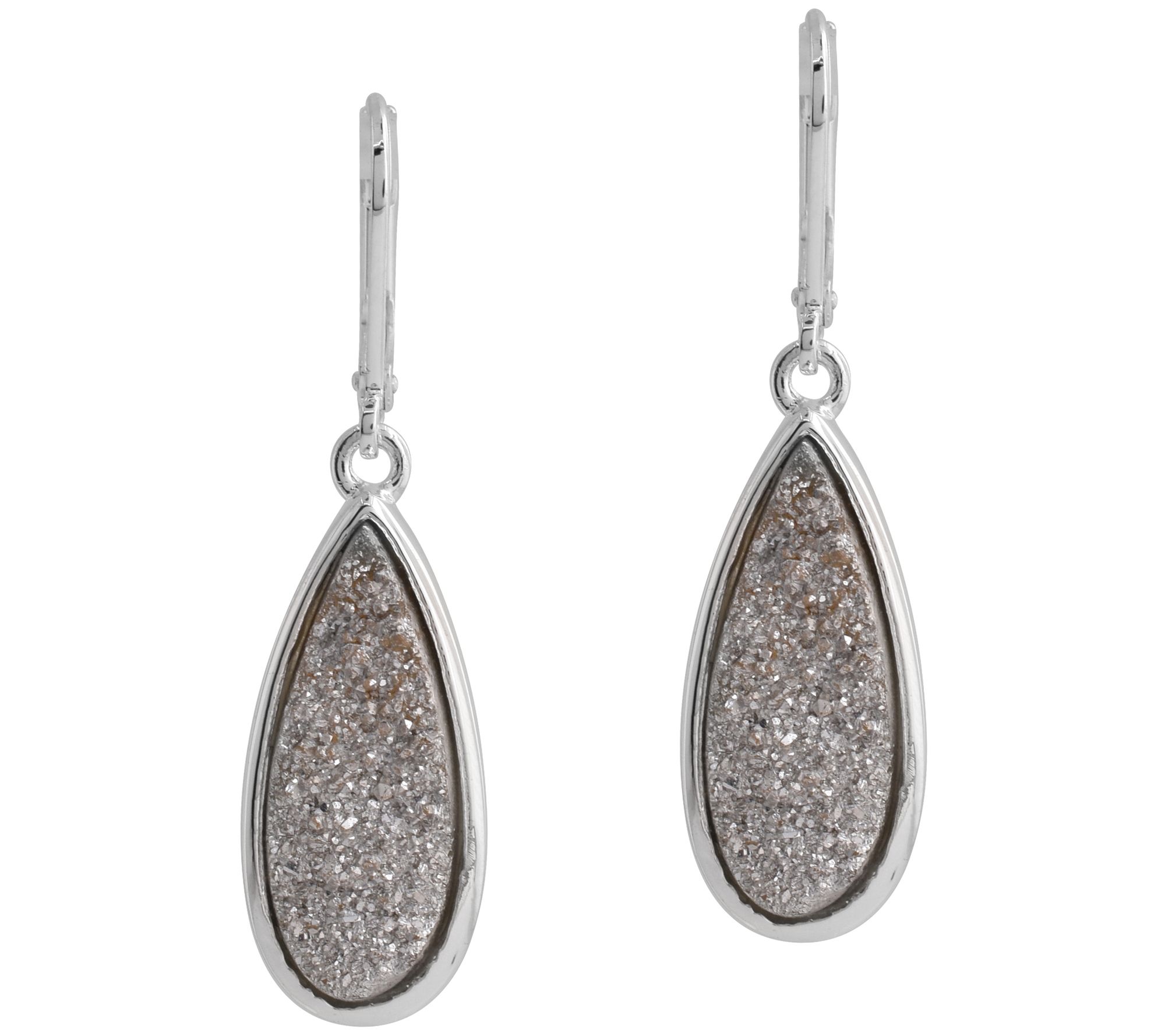 Affinity Gems Coated Drusy Dangle Earrings, Sterling