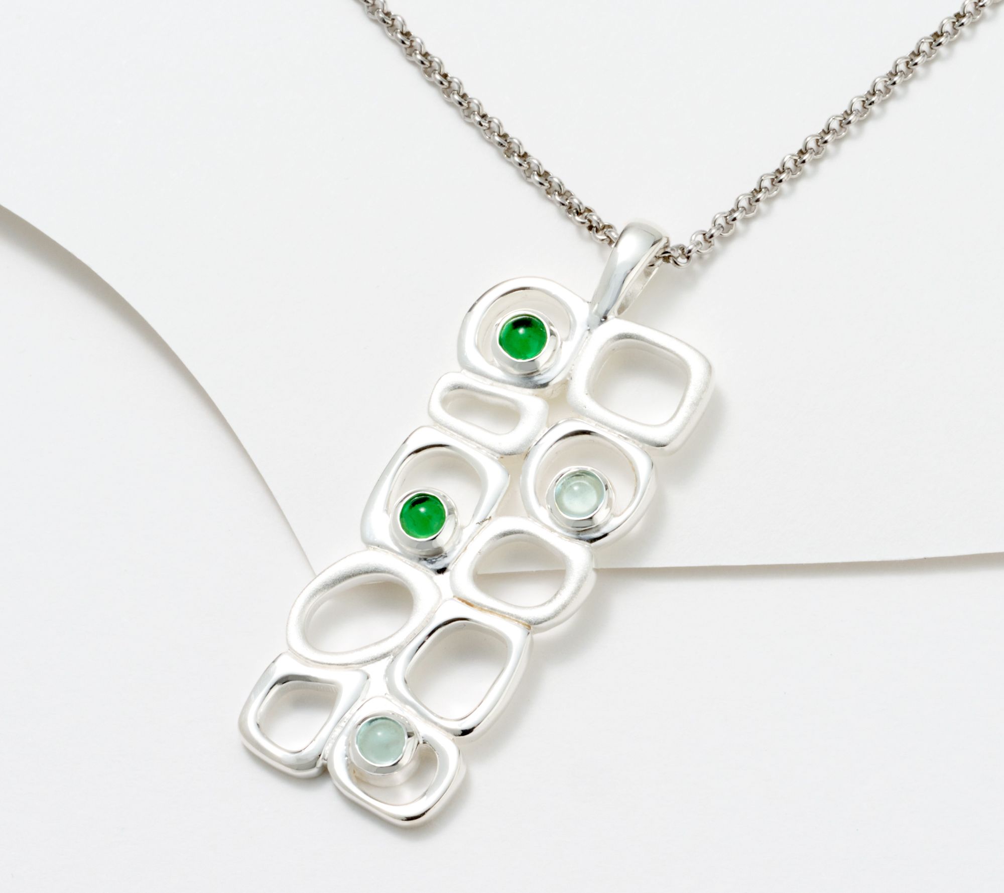 "As Is" Solvar Sterling Silver Cobblestone Drop Pendant and 18" Chain