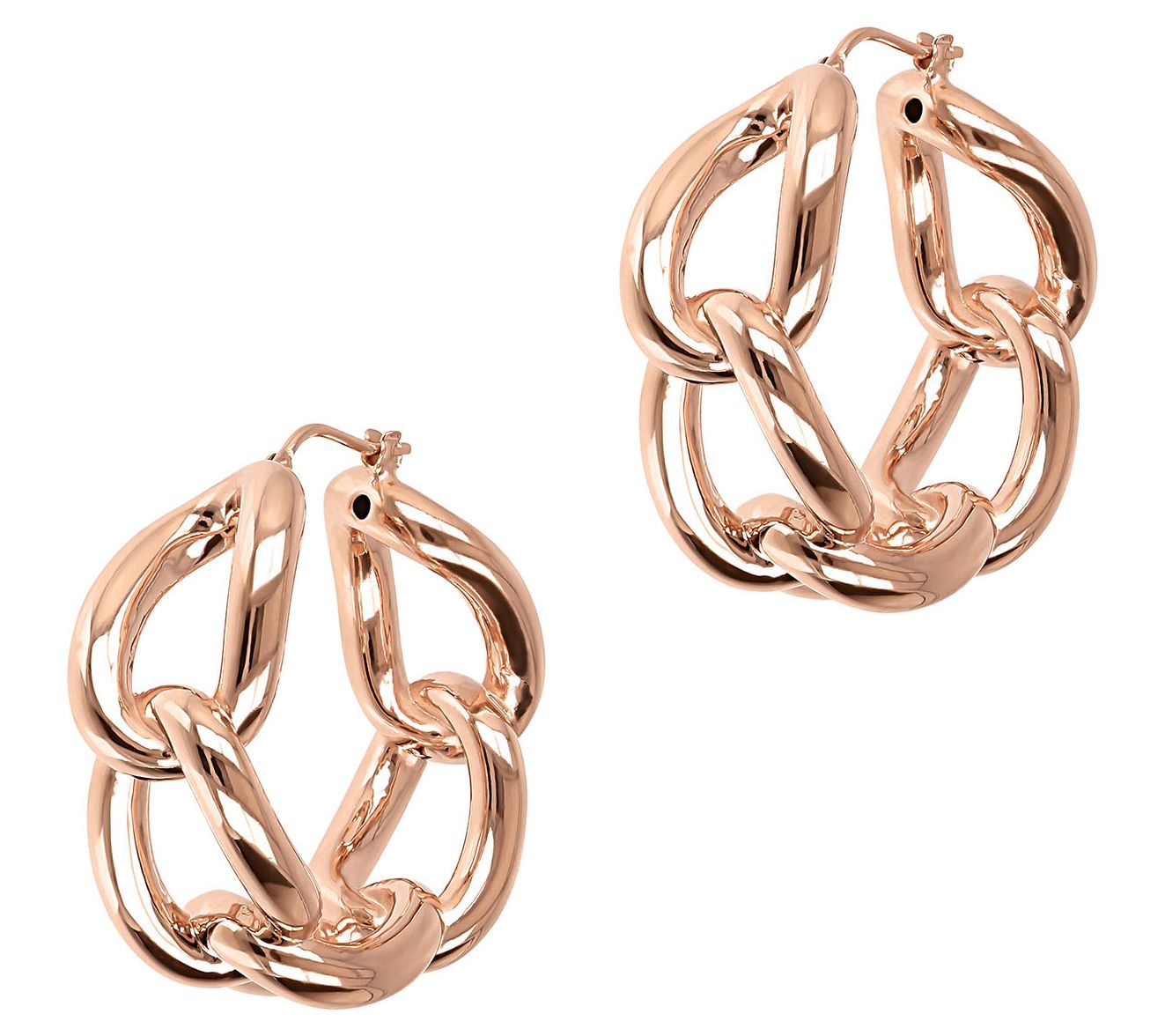 Louis Dell'Olio Bronze Polished Curb Link Hoop Earrings