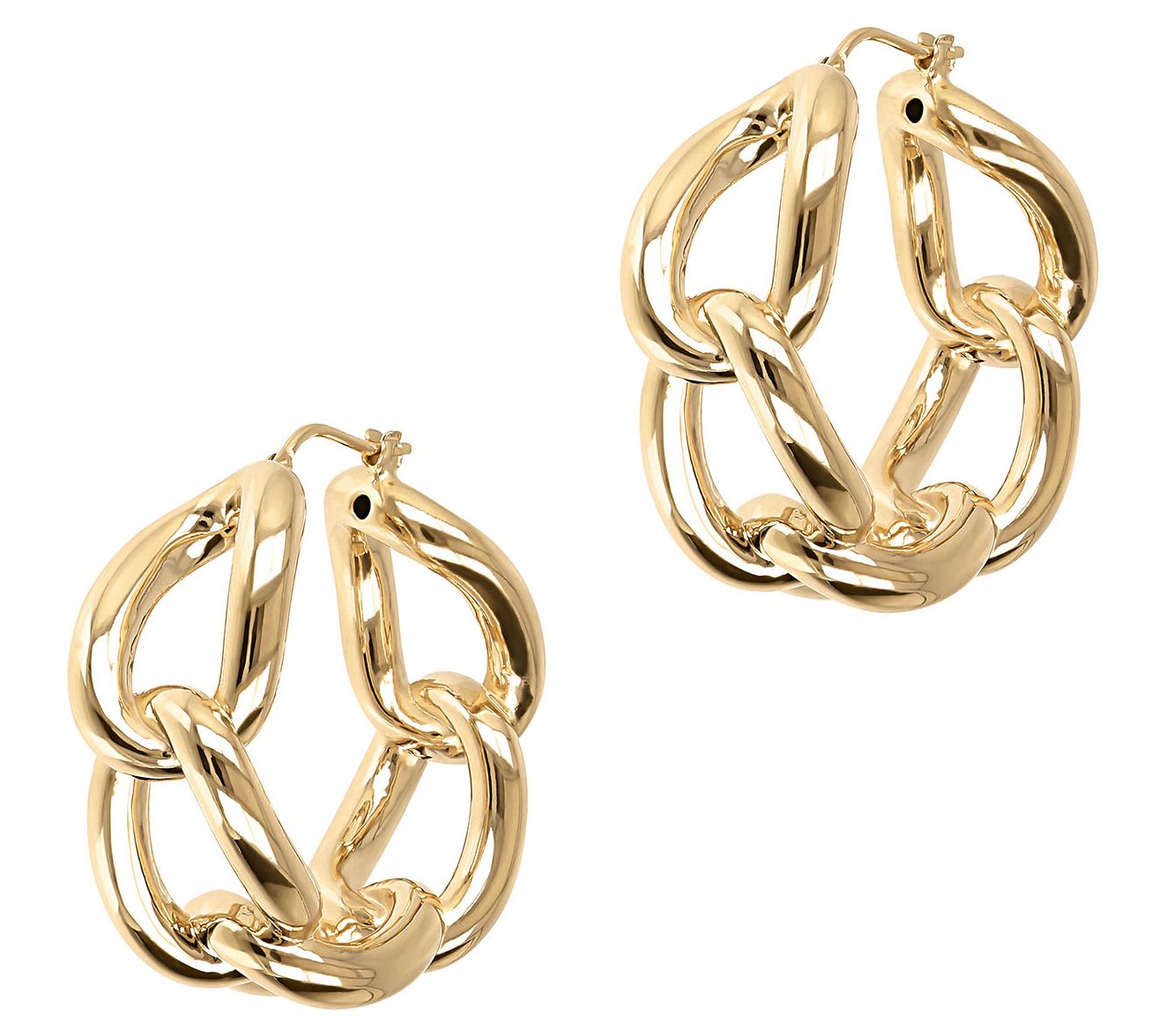 Louis Dell'Olio Bronze Polished Curb Link Hoop Earrings