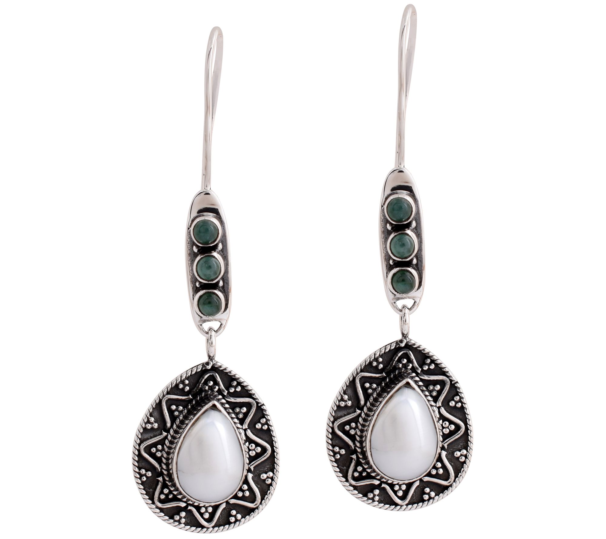 Artisan Crafted Sterling Sapphire & Cultured Pearl Earrings