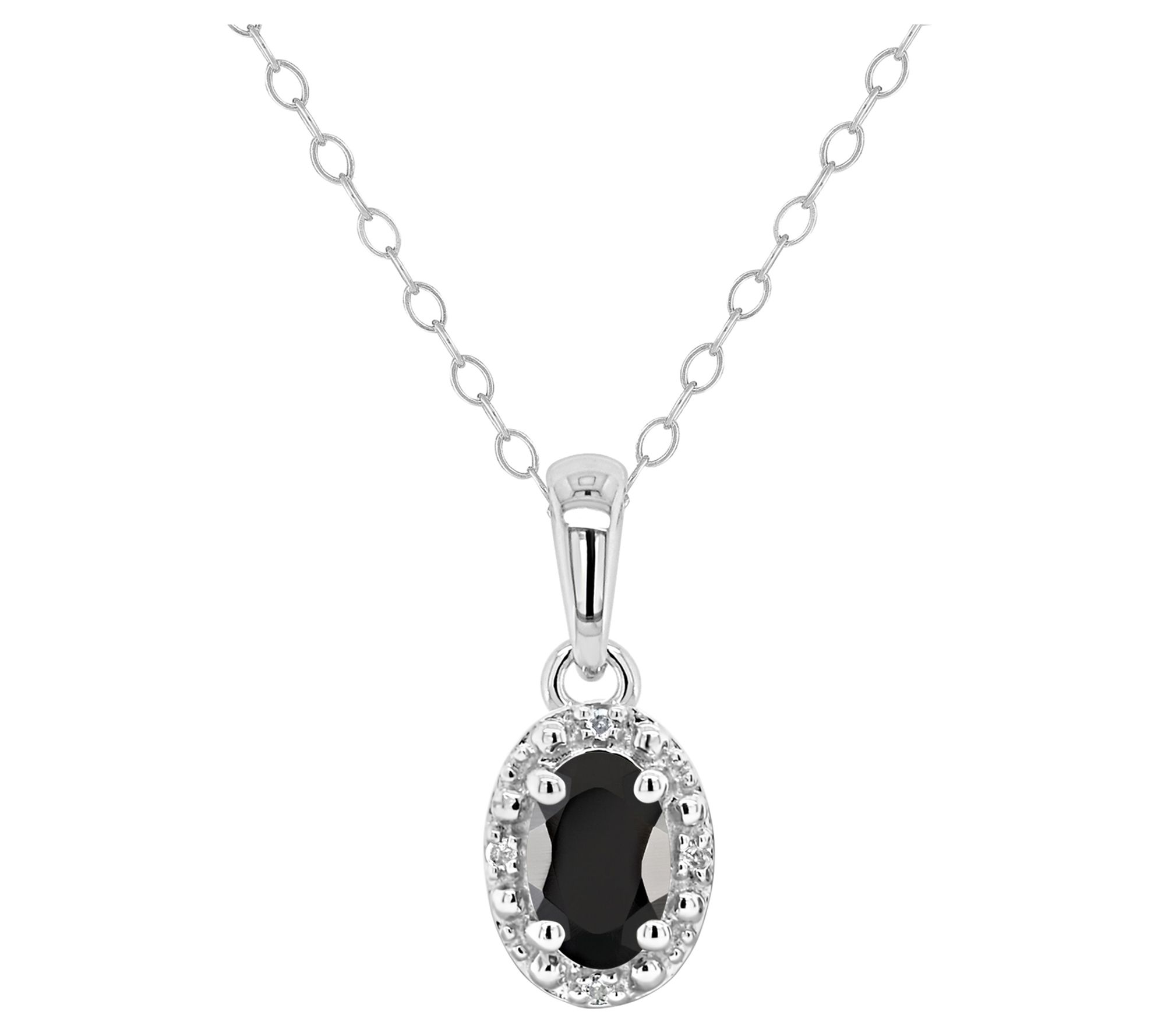 Affinity Gems Oval Gemstone & Diamond Pendant w/ Chain