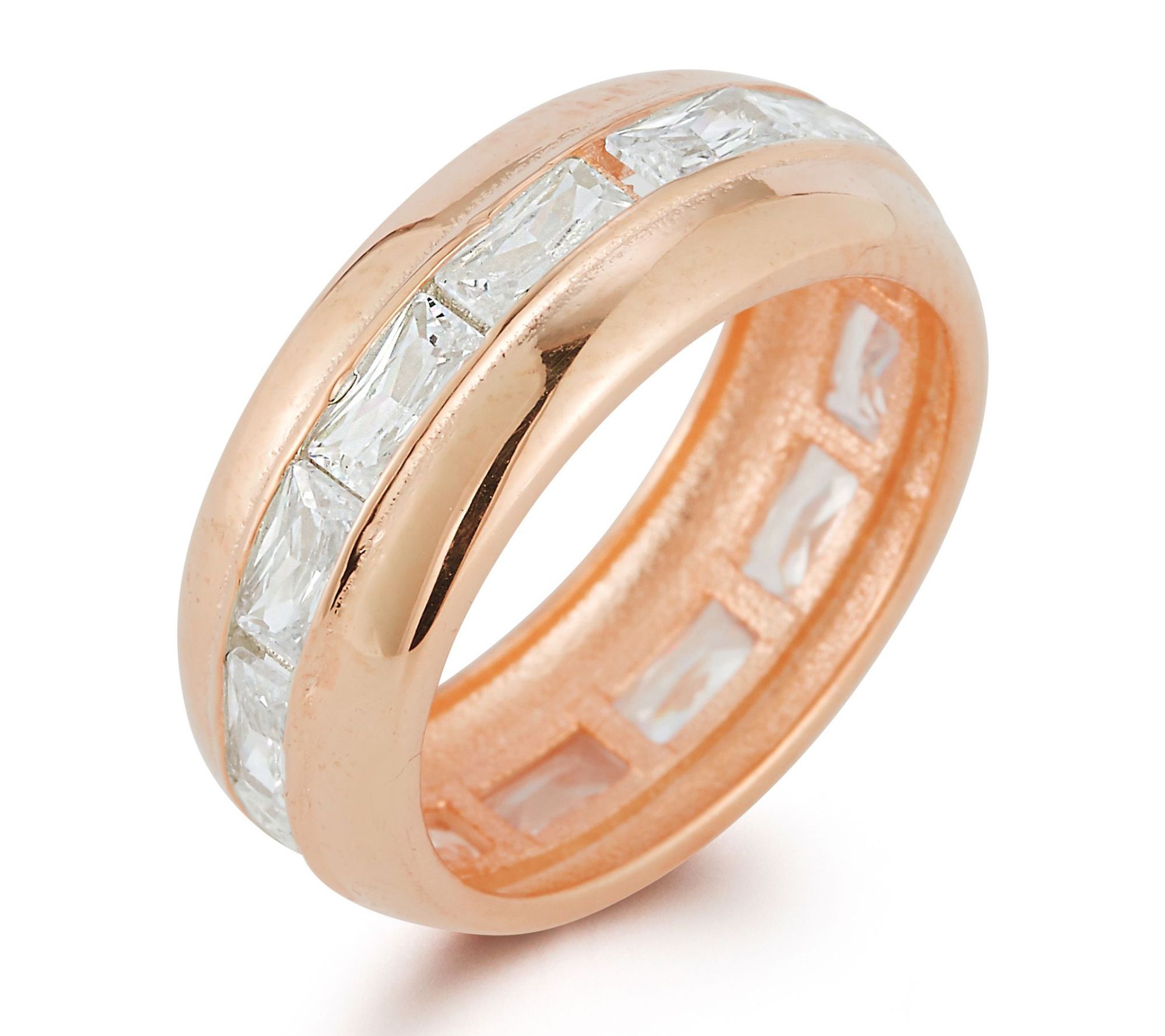 Sterlina Silver Baguette-Cut Bold Band Ring, Sterling