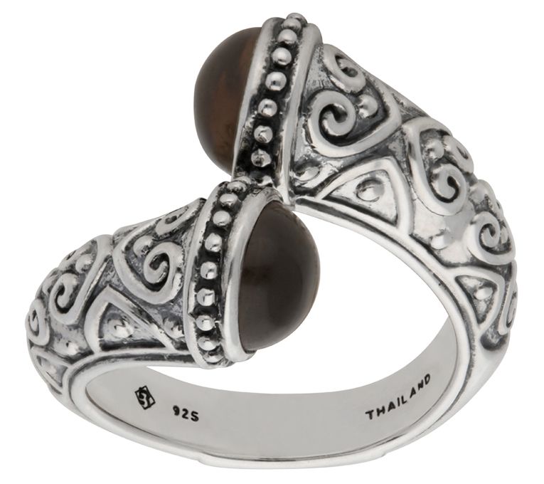 Elyse Ryan Sterling Silver Smoky Quartz BypassRing