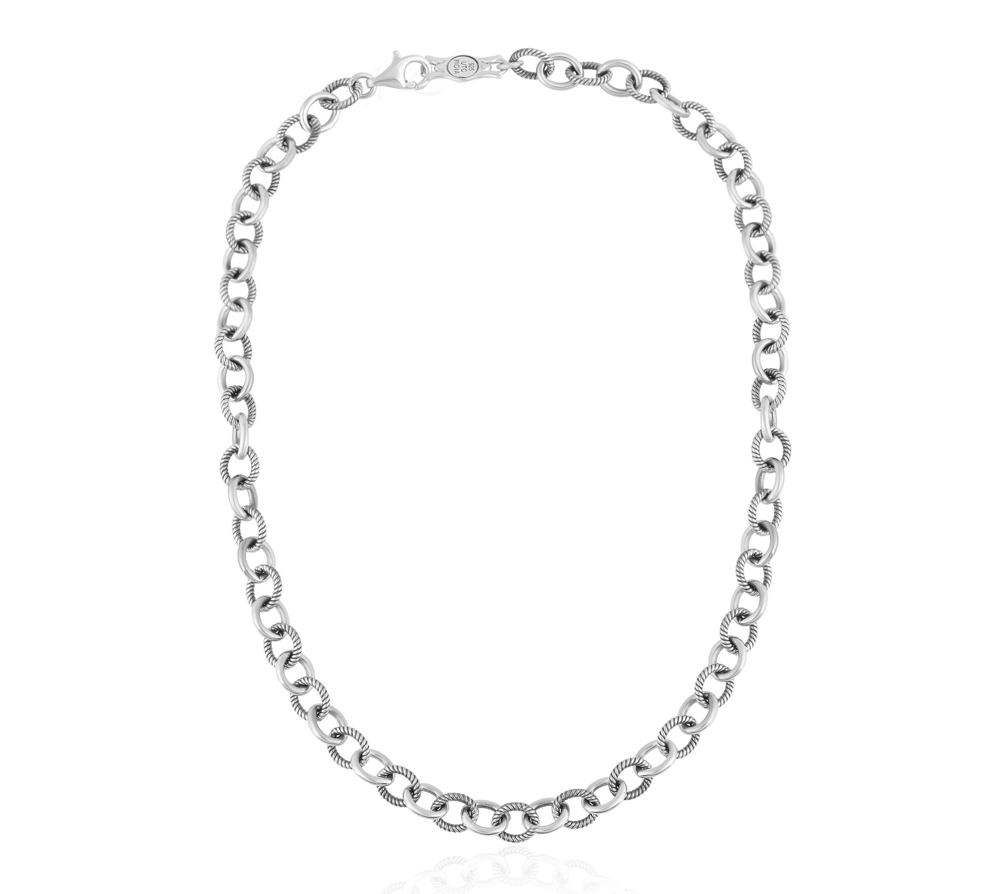 American West Sterling Silver Oval Link ChainNecklace, 28.0g - QVC.com