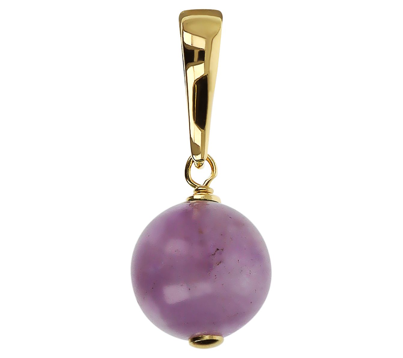Ultrafine Silver 18K Gold Plated Gemstone Bead Pendant