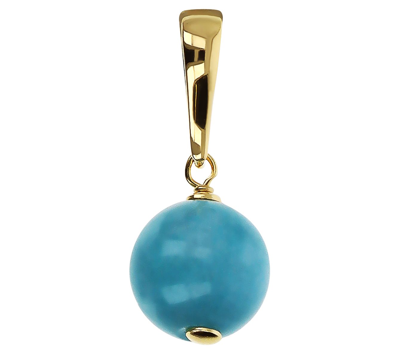 Ultrafine Silver 18K Gold Plated Gemstone Bead Pendant