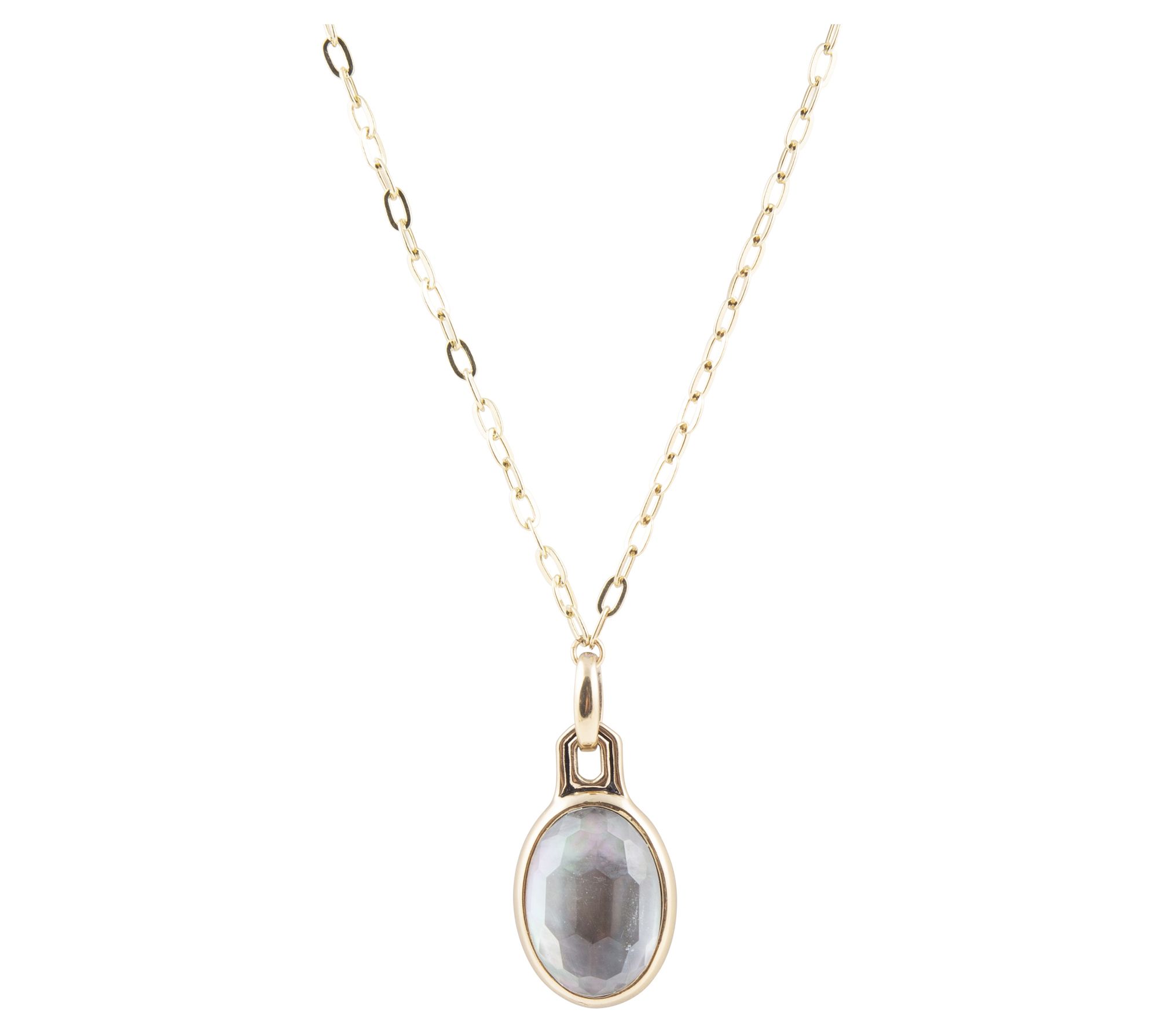 Barse Artisan Crafted Black Mother of Pearl Pendant w/ Chain - QVC.com