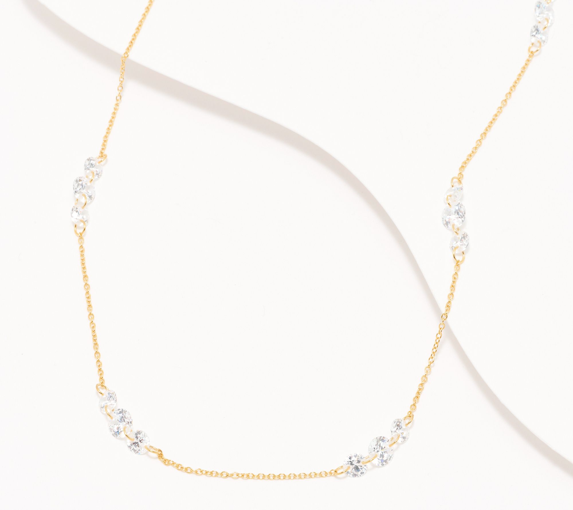 Diamonique x Jennifer Miller 24" Floating Necklace, Sterling Silver