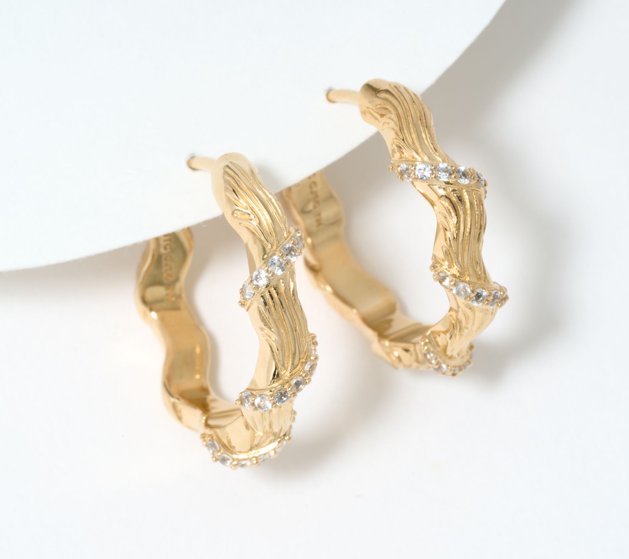 Christian James by Scott Grimes 14K Gold Clad Gemstone Hoop Earrings