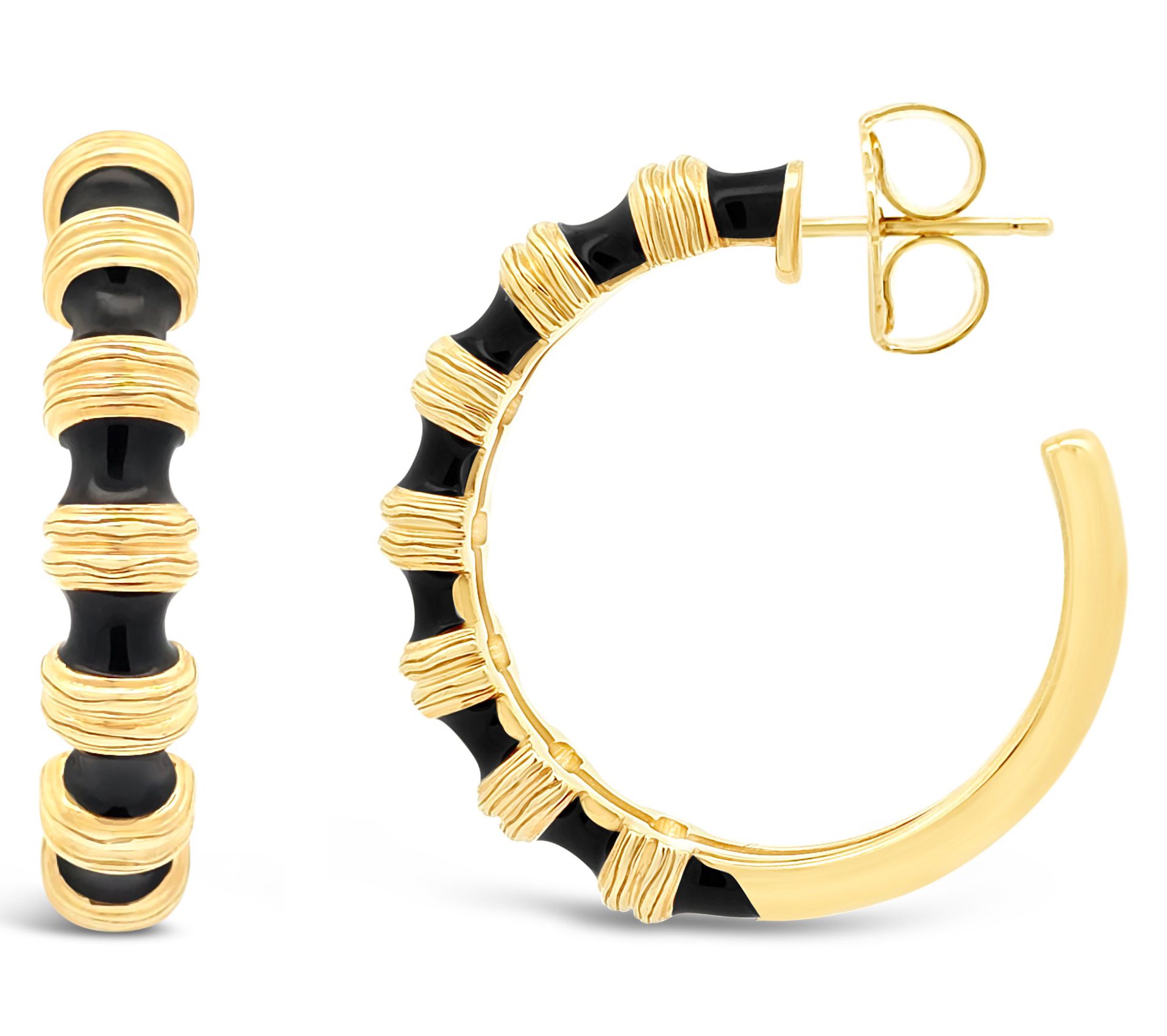 Ariva 18K Gold Clad Hampton Enamel Hoop Earrings