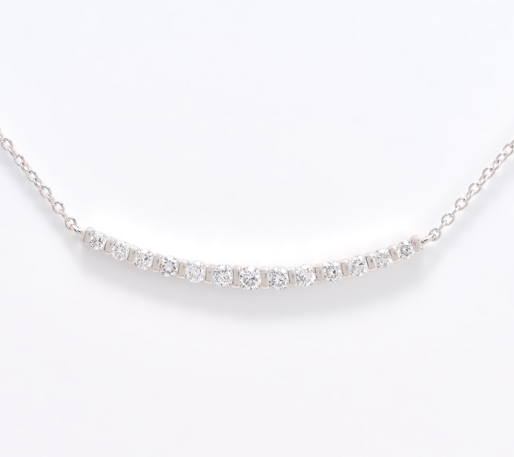 Fire Light Lab Grown Diamond 0.50 cttw Graduated Smile Necklace