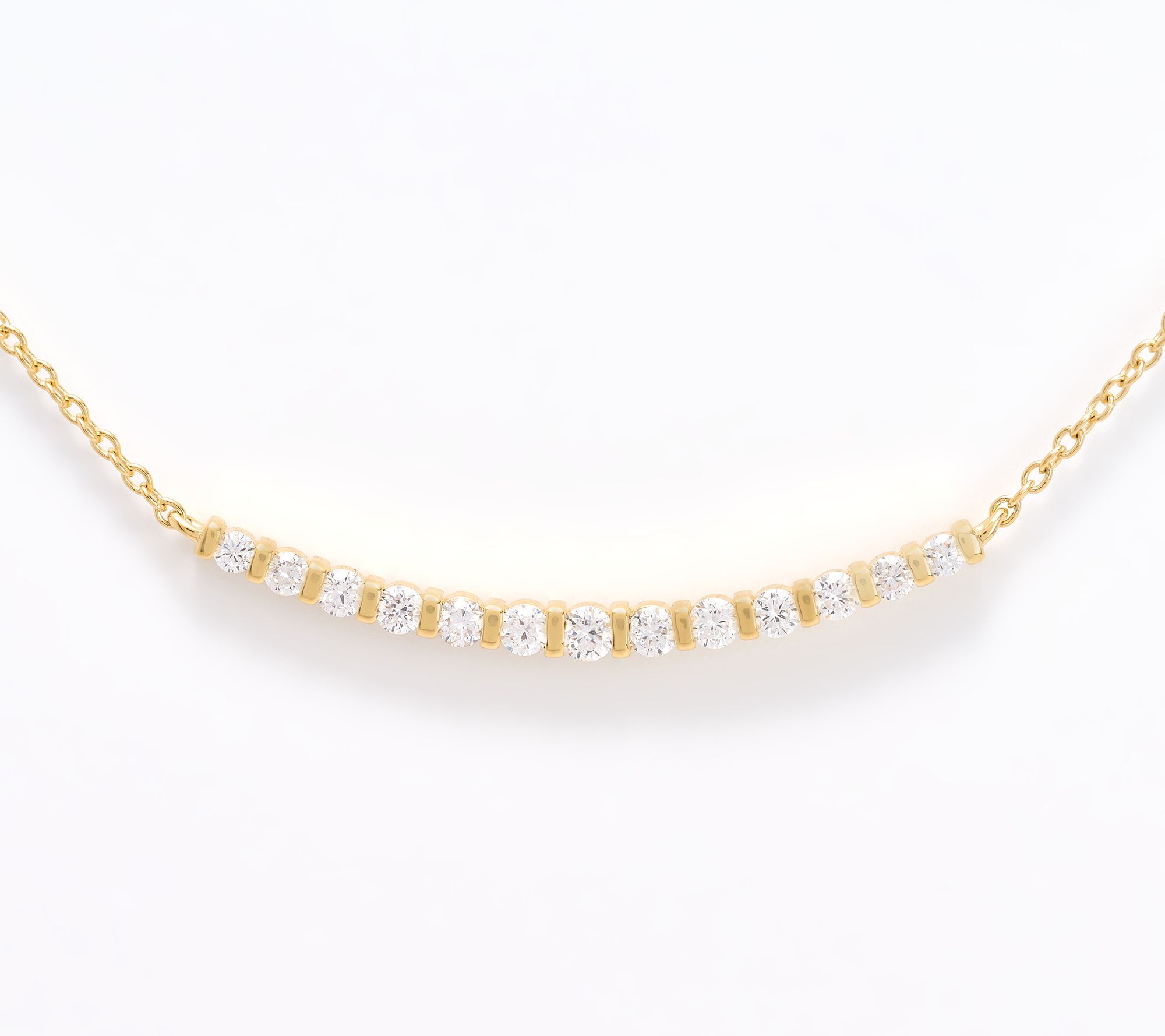 Fire Light Lab Grown Diamond 0.50 cttw Graduated Smile Necklace