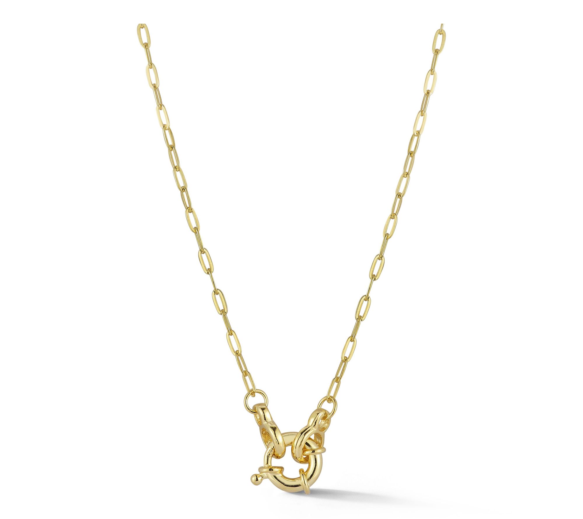 Italian Silver 20" Clasp Paperclip Chain Necklace, Sterling