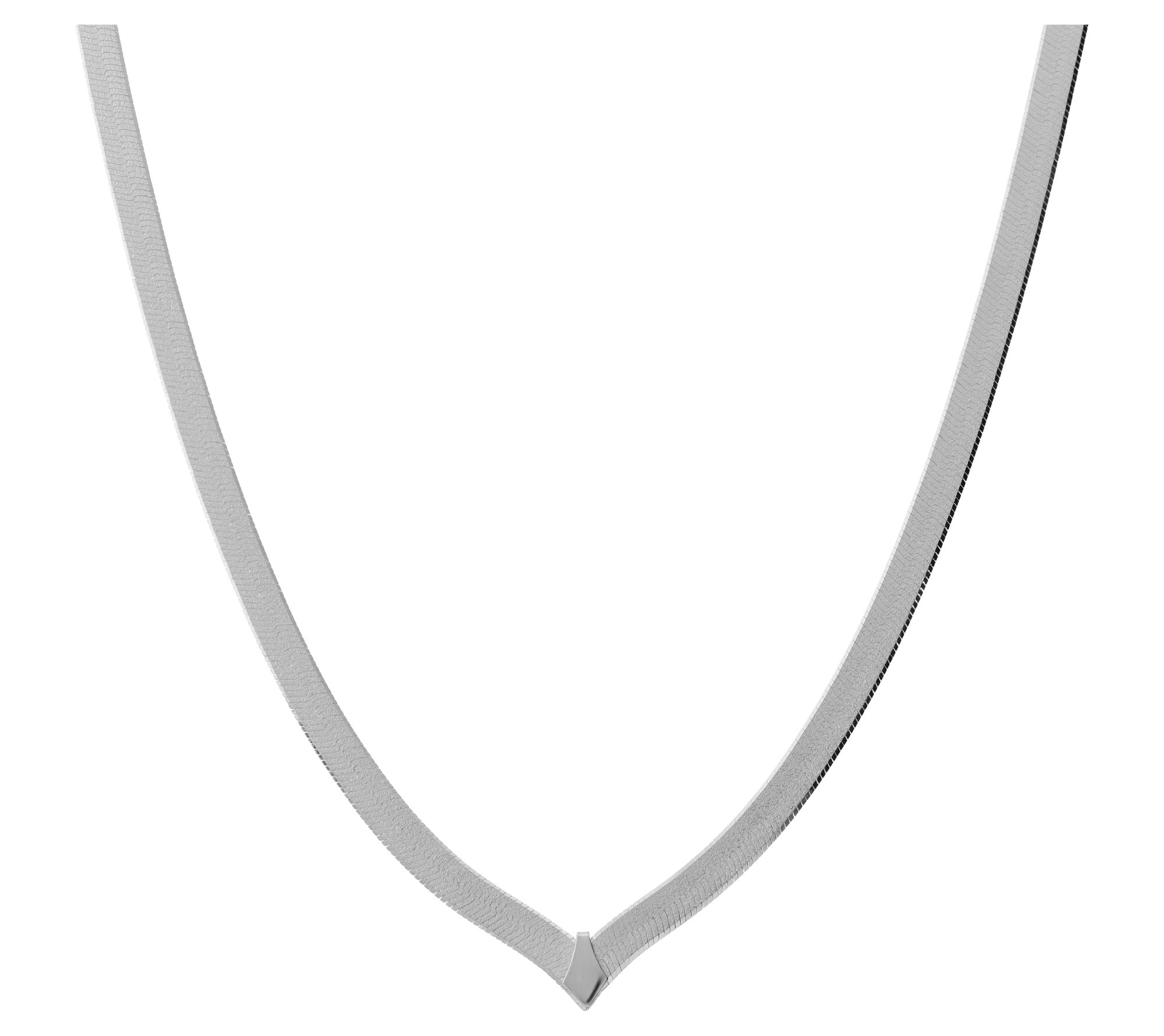 Ultrafine 950 Silver  V Shape Herringbone 18" Necklace