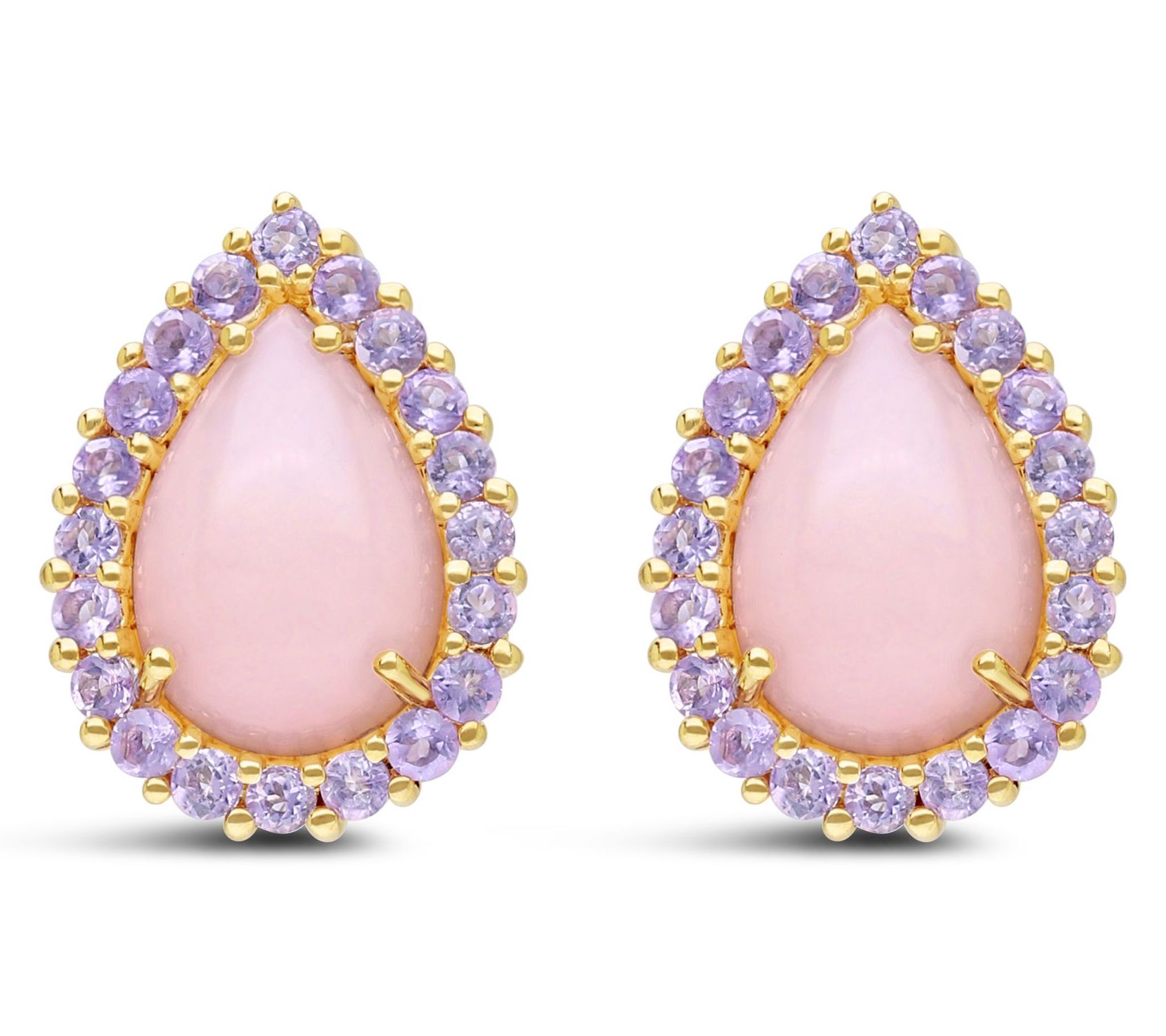 Ariva Sterling Pink Opal & Pink Amethyst Delphine Earrings