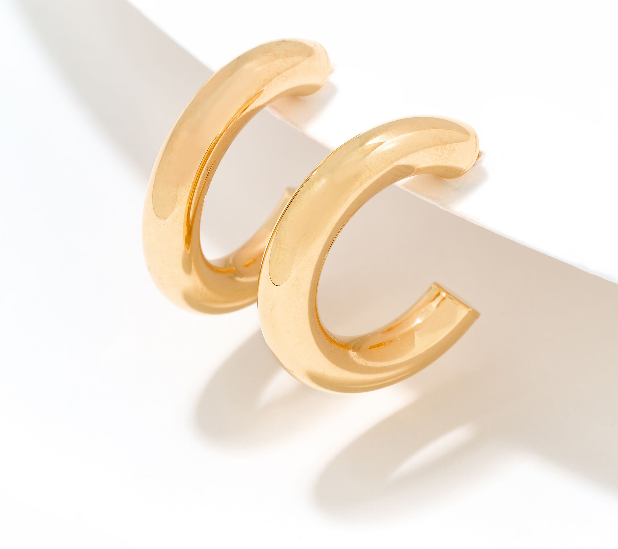 "As Is" David Markstein Sterl Silver 1" Debut Smart Closure Hoop Earrings