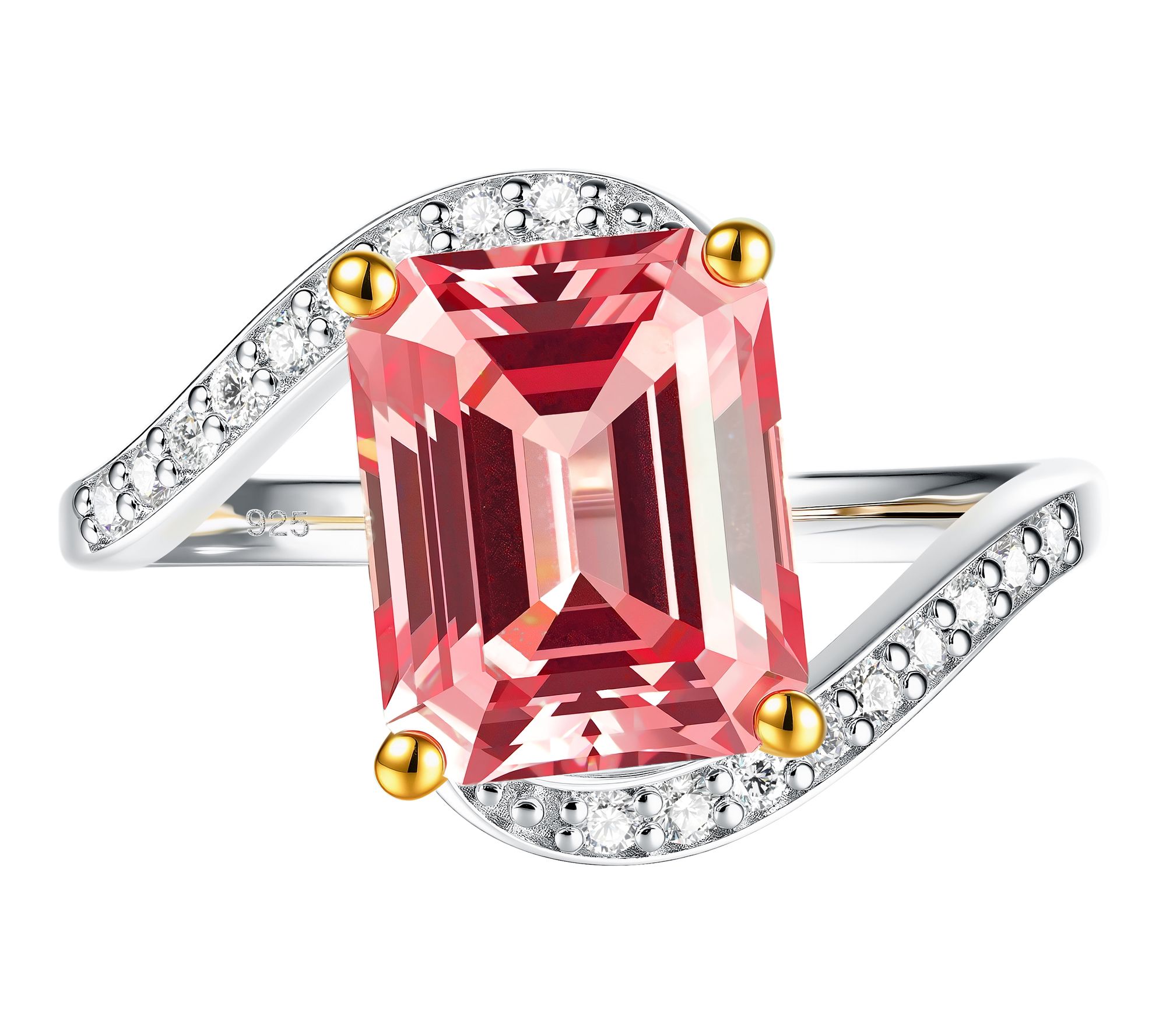  Fire Light Lab Grown Diamond & Sapphire BypassRing, Sterling