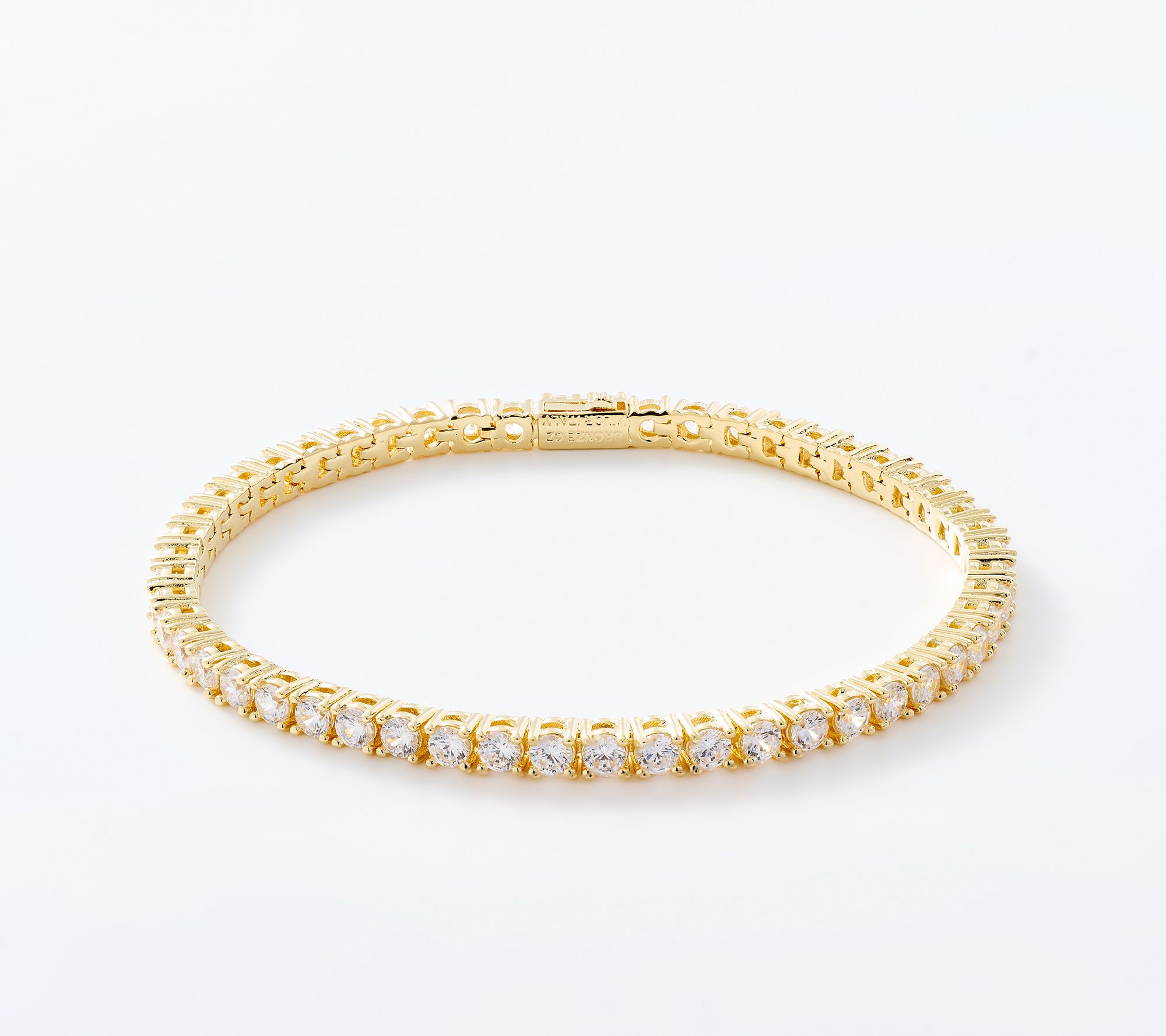  Diamonique Italia Clear Tennis Bracelet, Bronze