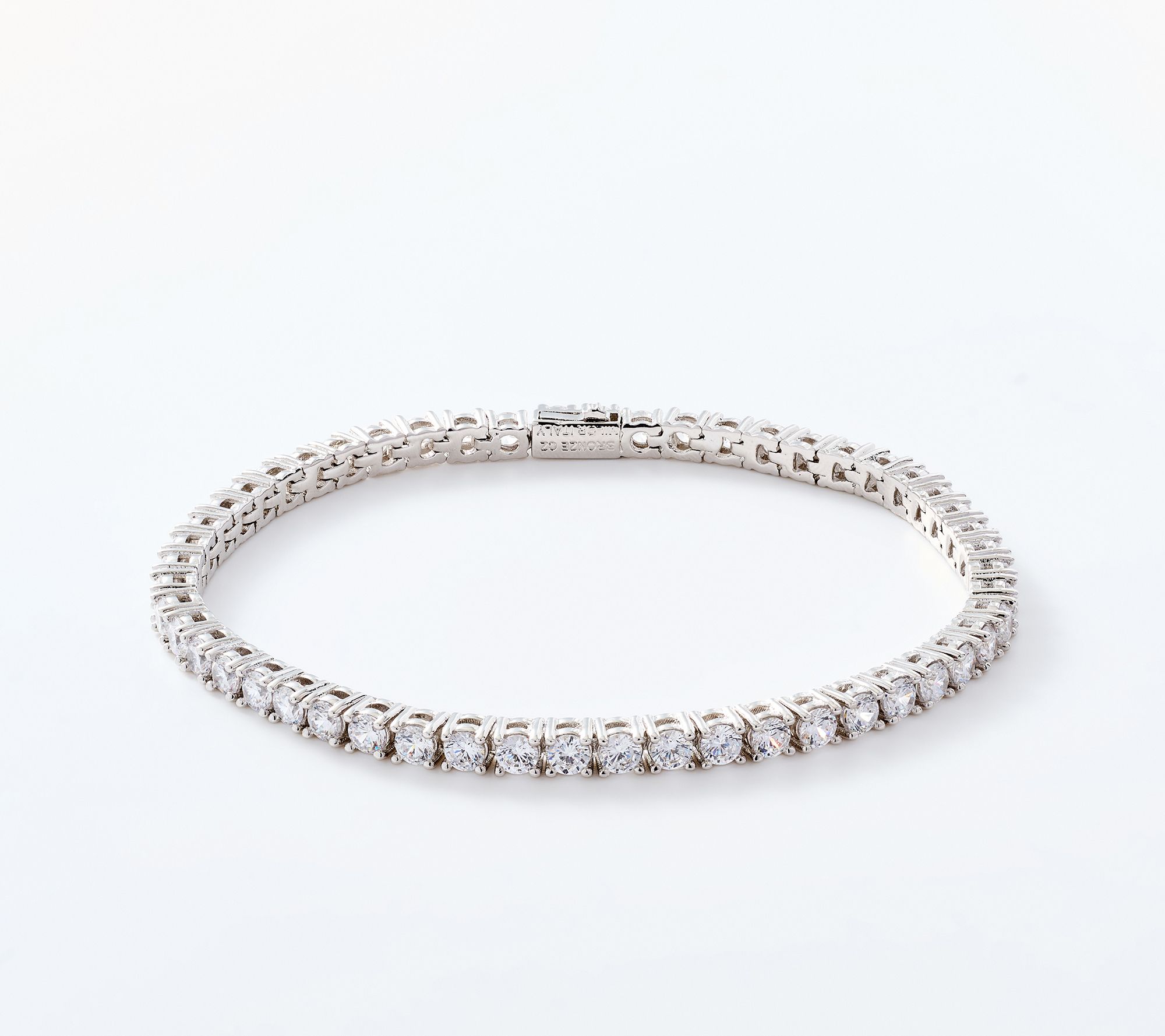 Diamonique Italia Clear Tennis Bracelet, Bronze