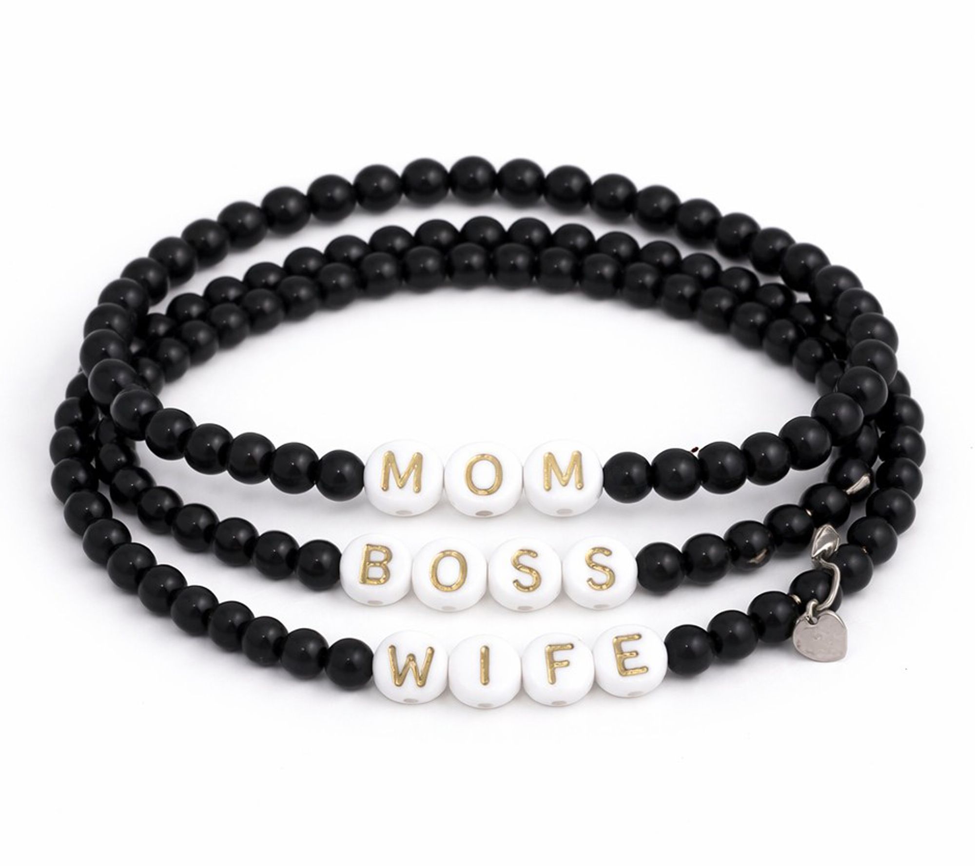 Alkeme Sterling Onyx Bead The Woman in Her EraBracelet Set