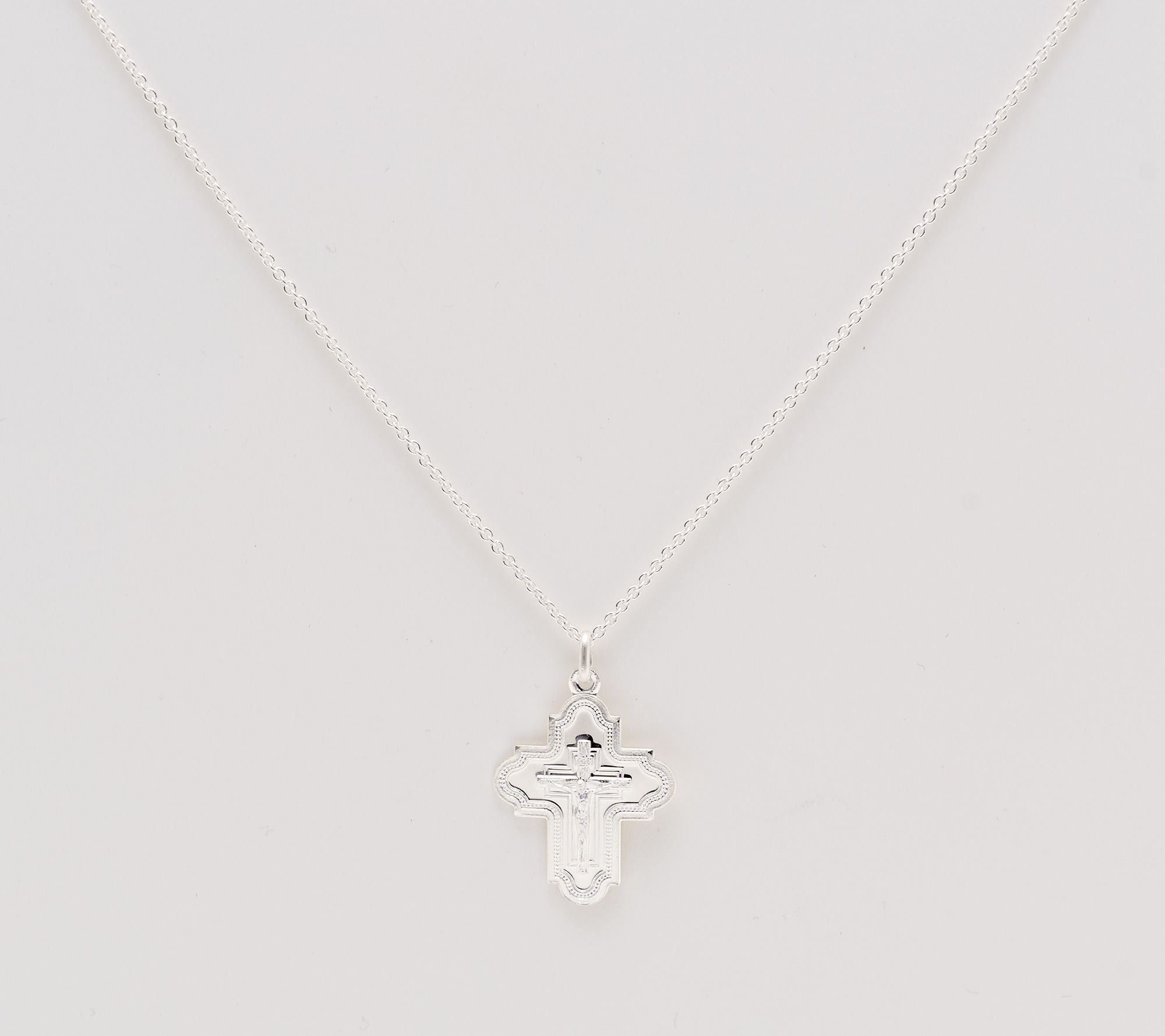 UltraFine 950 Silver Detailed Cross Necklace