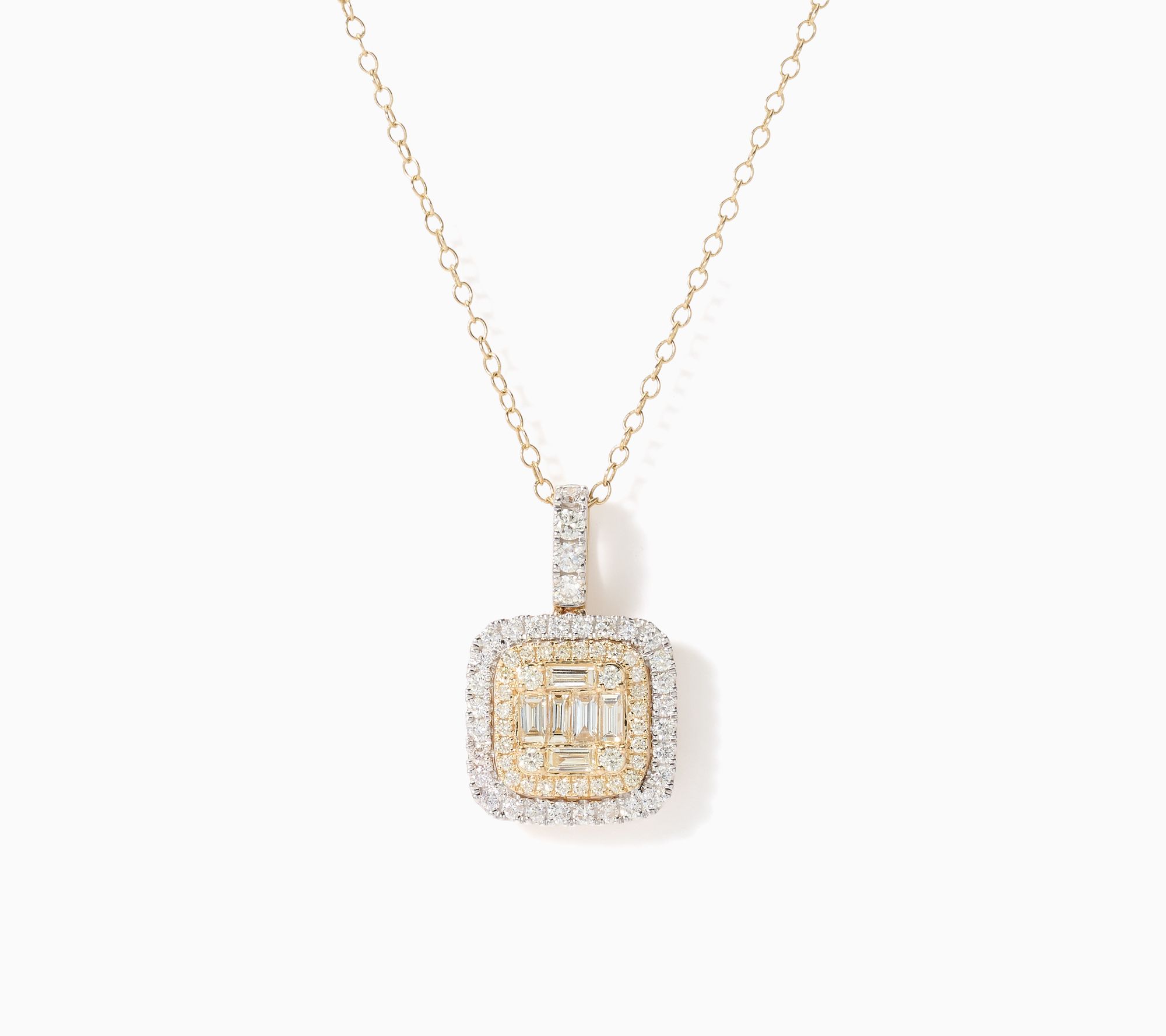 Affinity Diamonds 1.00 cttw Cushion Cut Pendant, 14K YG