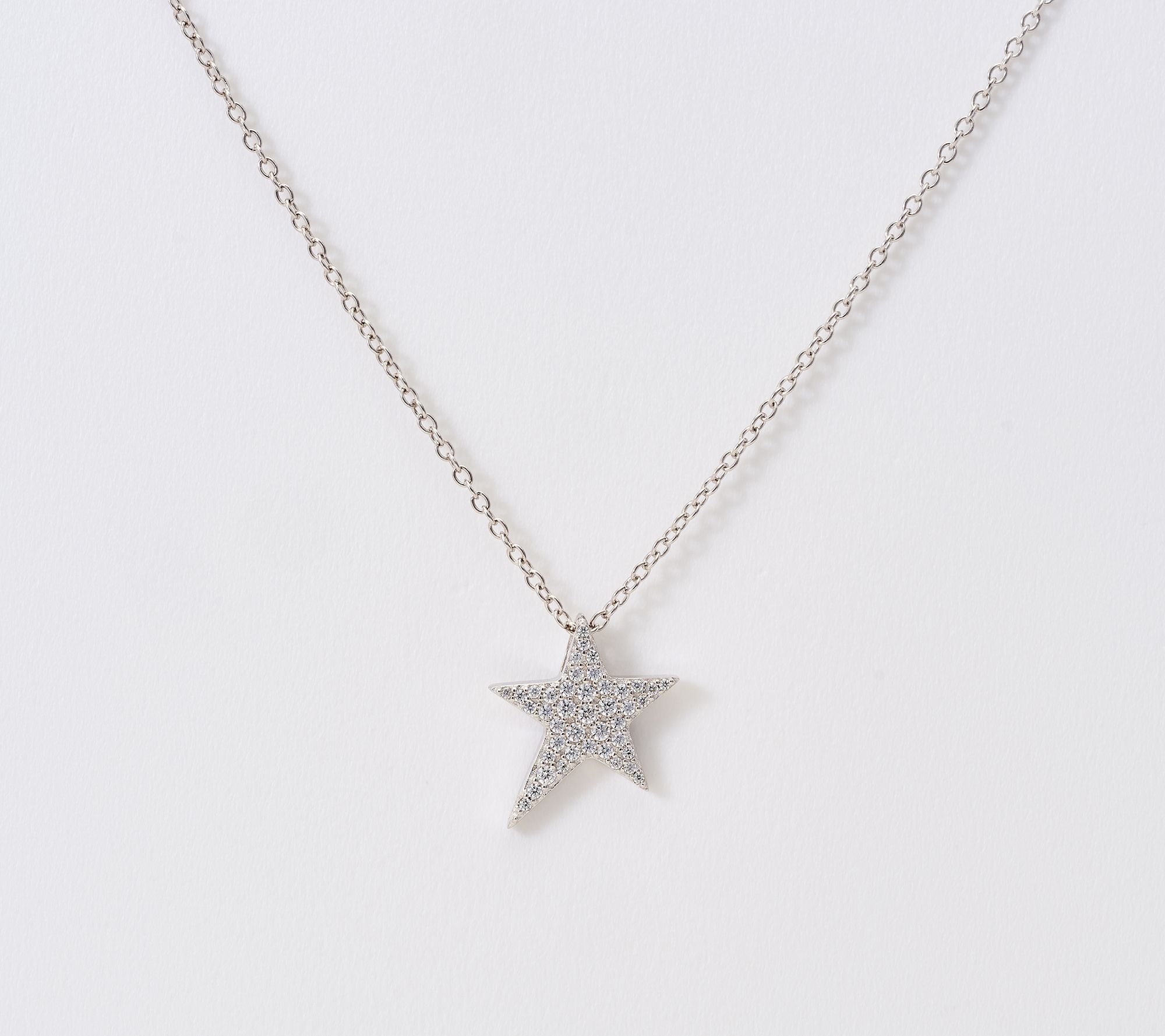  Diamonique x Jennifer Miller Mini Shooting Star Necklace, Sterling Silver