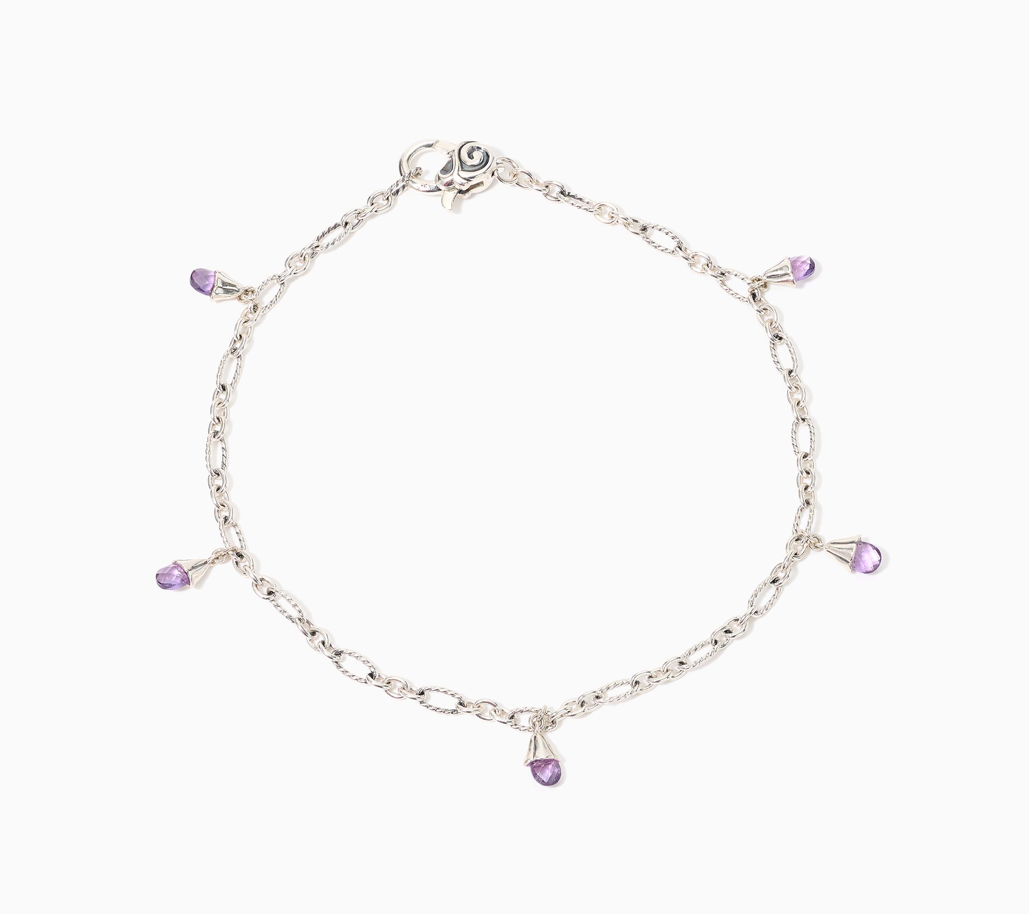 Third Person Sterling Silver Wild Child Briolette Anklet, 5.8g