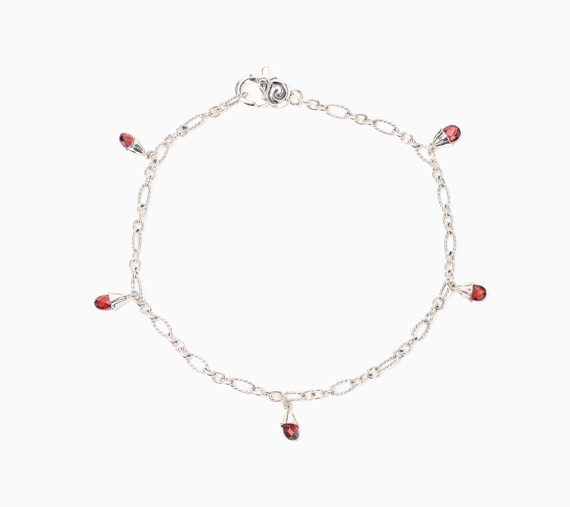 Third Person Sterling Silver Wild Child Briolette Anklet, 5.8g