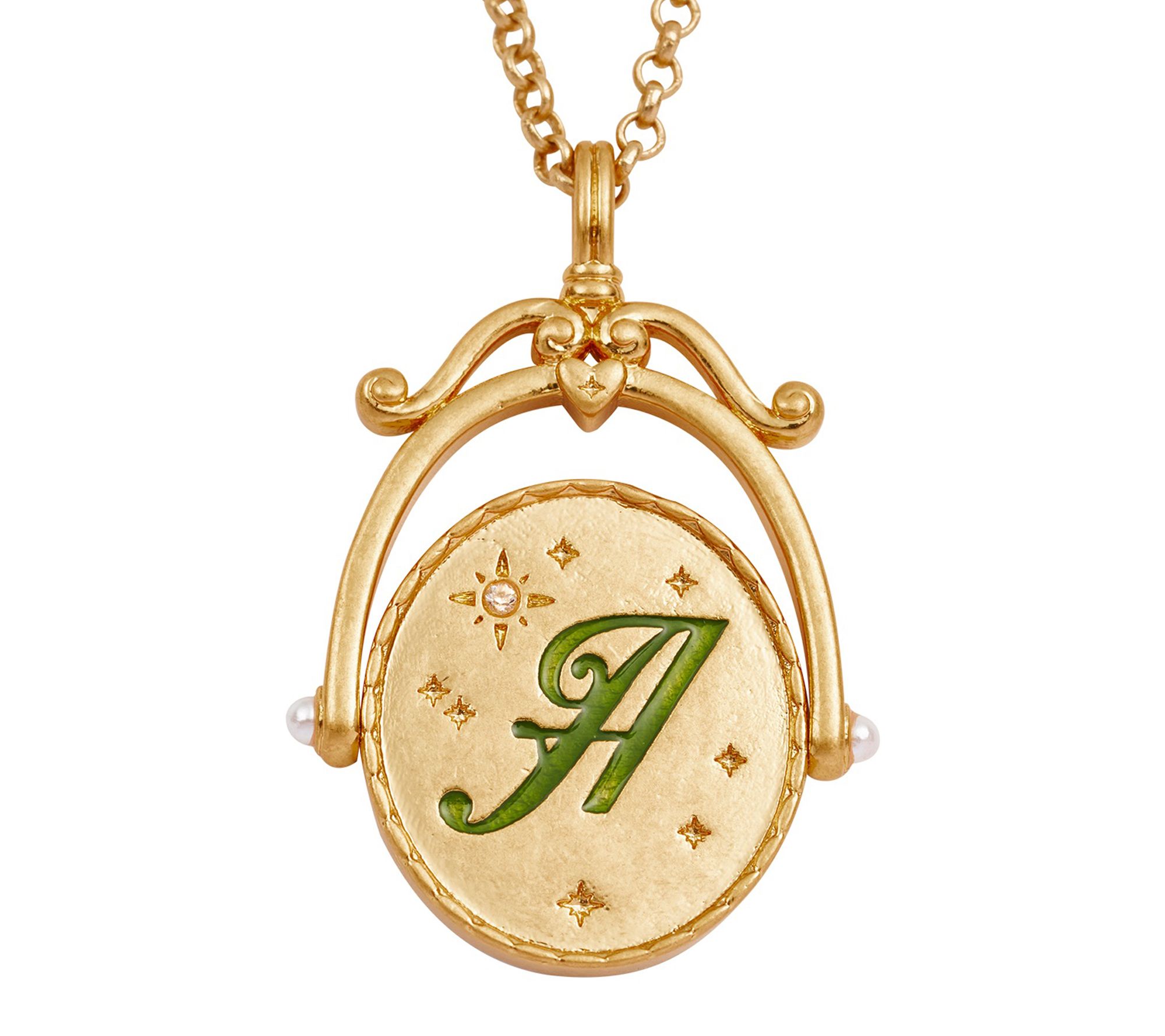 Fable England Initial Anemone Spinner Pendant w/ Chain