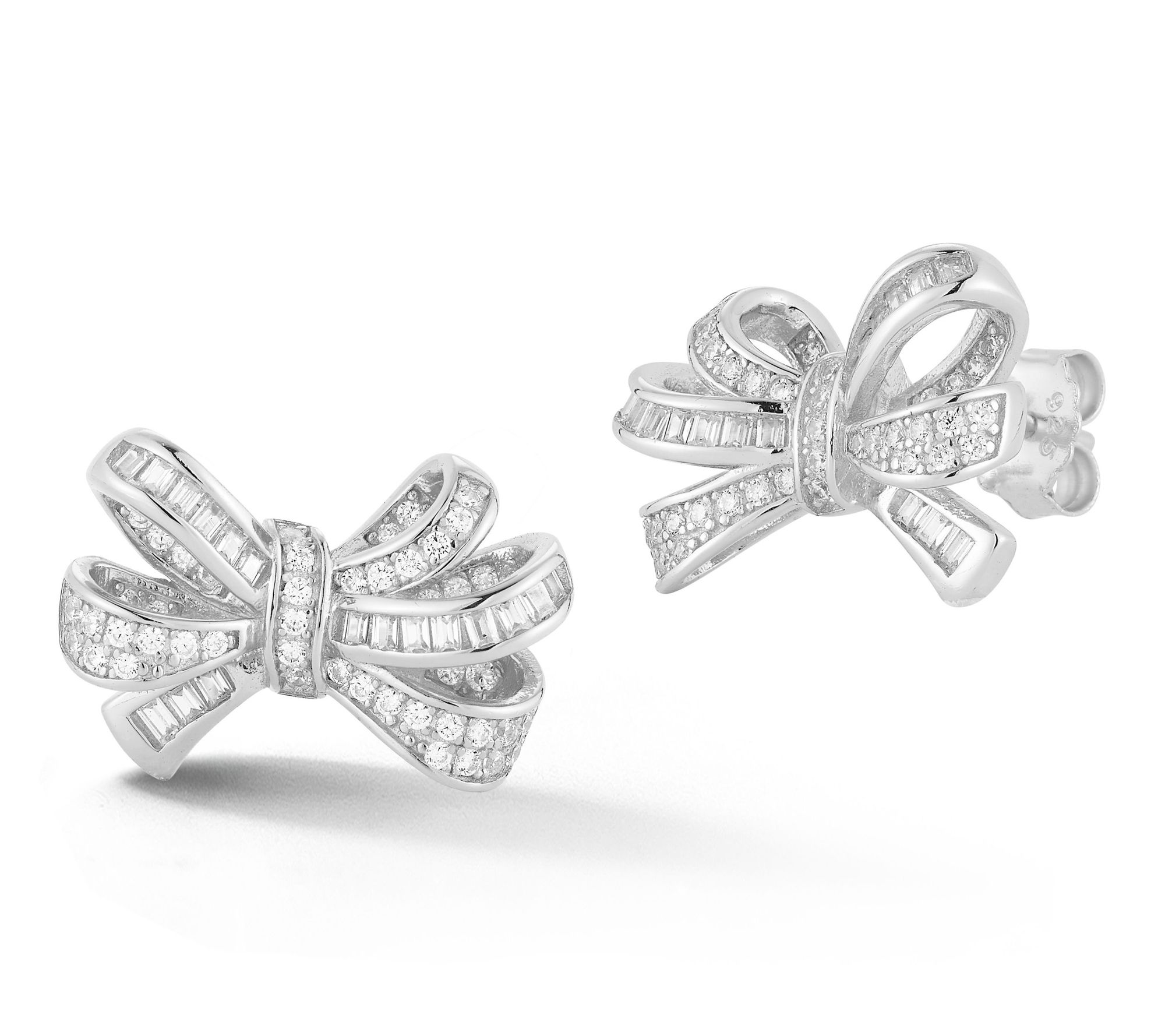 Rachel Zoe Pave Bow Knot Stud Earrings, Sterling