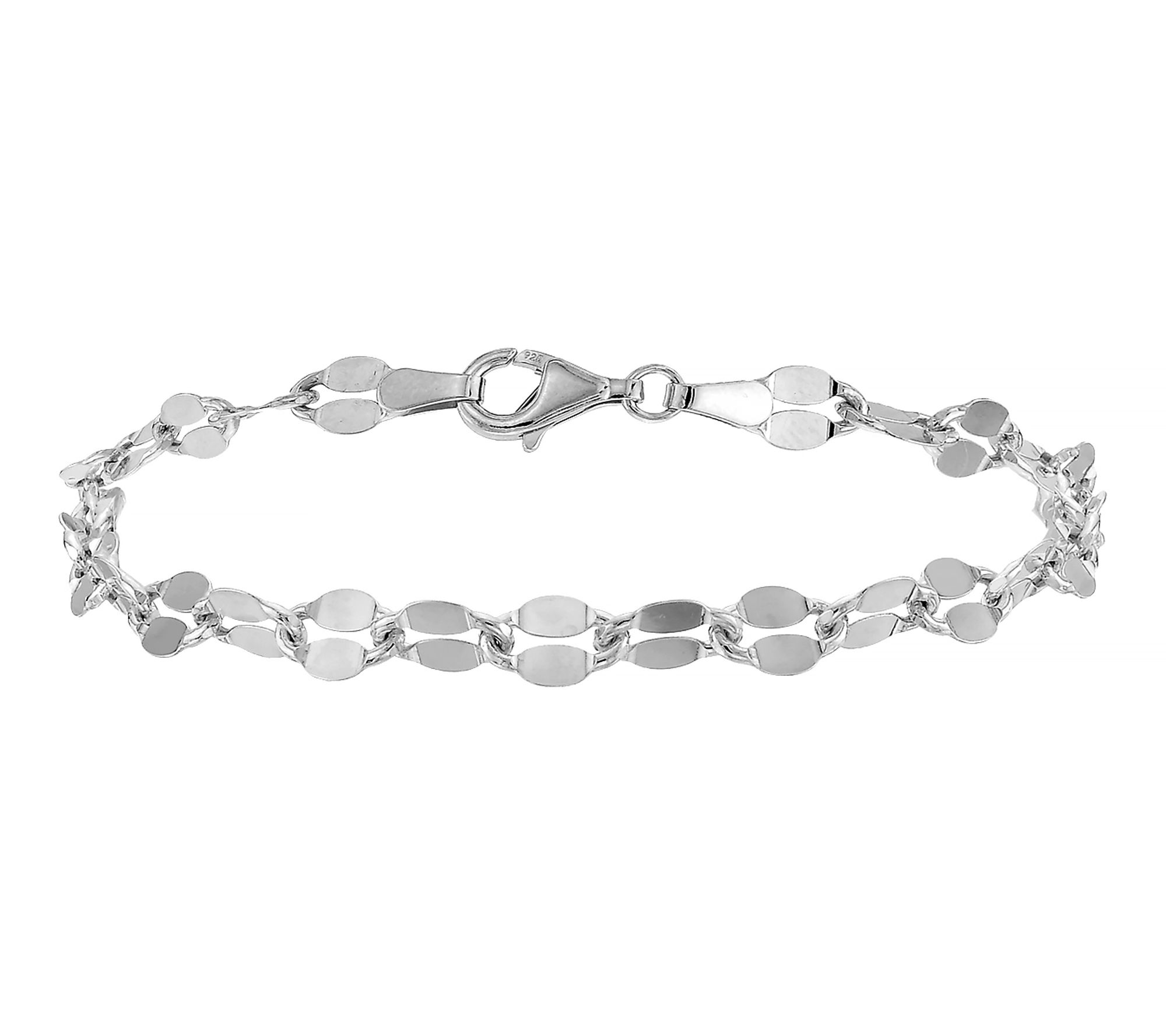 Silver Style 6mm Lumachina Chain Bracelet, Sterling